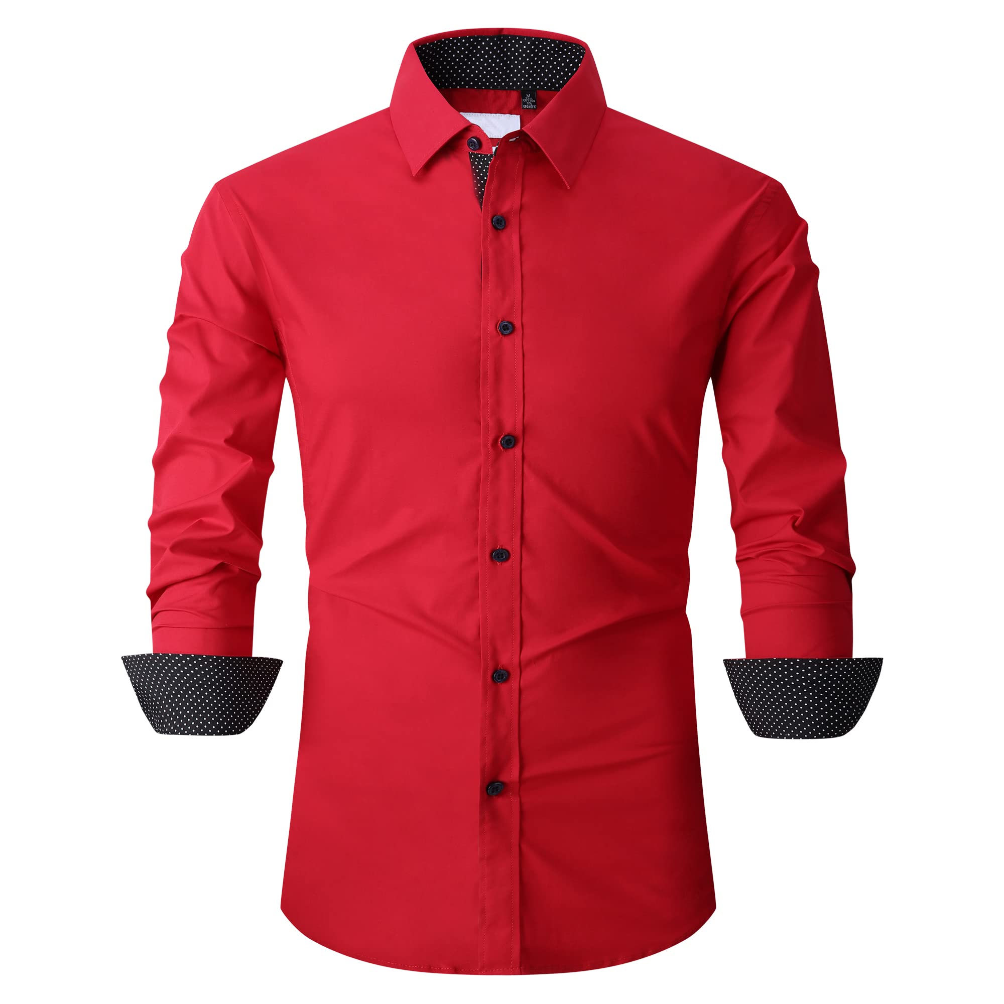 Echoph Men's Dress Shirts - Long Sleeve Regular Fit Stretch Button Down Shirt for Business & Office Wear | Comfortable Formal Shirts for Work, Interviews & Special Occasions