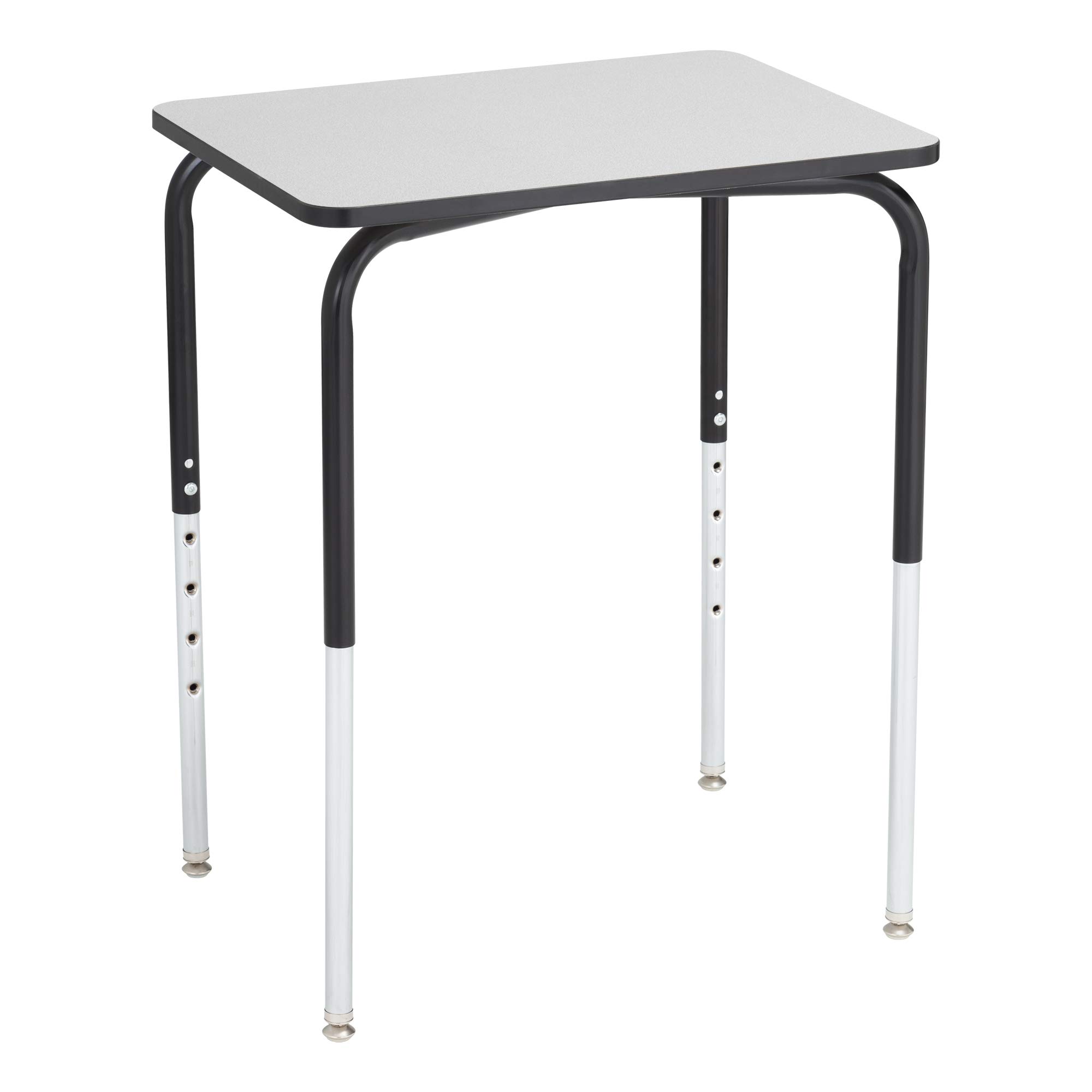 Learniture Adjustable Height Student Desk - Heavy Duty School & Office Desk with Adjustable Legs, Set of 2 (Gray/Black) - Perfect for Classrooms, Home Study & Collaborative Workspaces