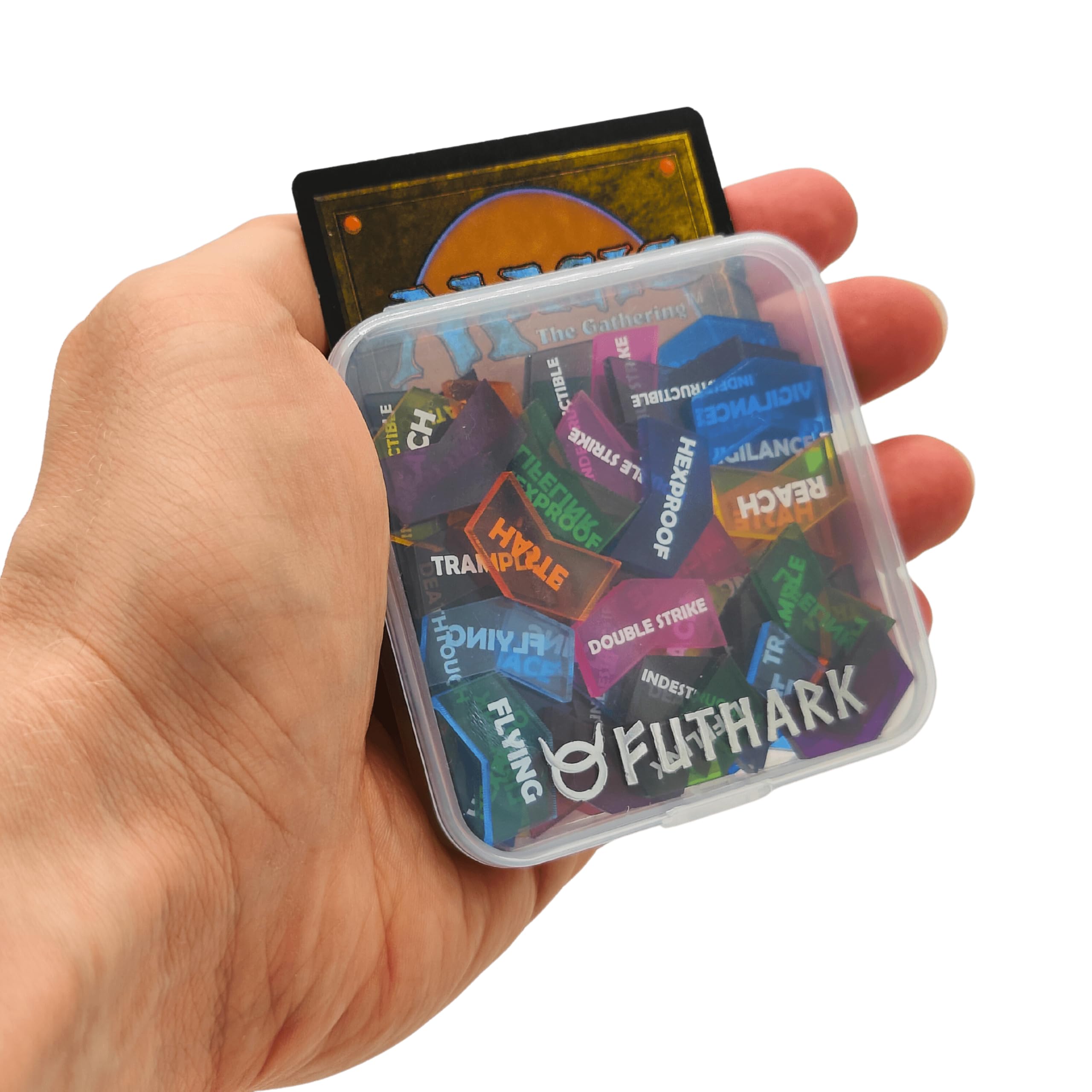 Futhark MTG Counters - Set of 60 Color Coded Magic The Gathering Tokens for Gameplay Tracking | Perfect MTG Gift for Players | Use for Commander, Standard & Tournament Play