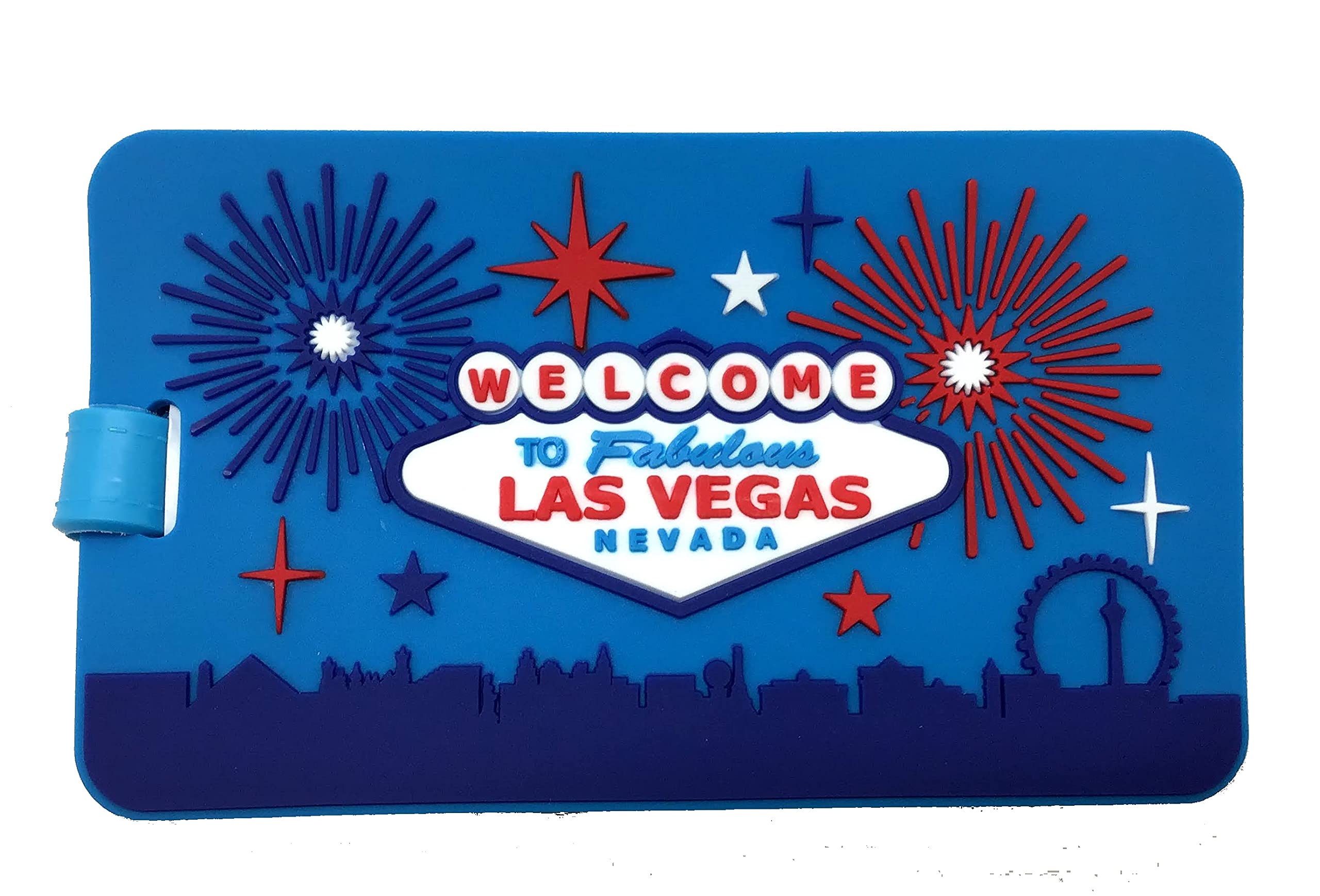 Las Vegas Souvenir Blue Luggage Tag - Durable Travel Accessory for Suitcases, Bags & Backpacks | Perfect for Vegas Trips, Vacations & Gift Giving