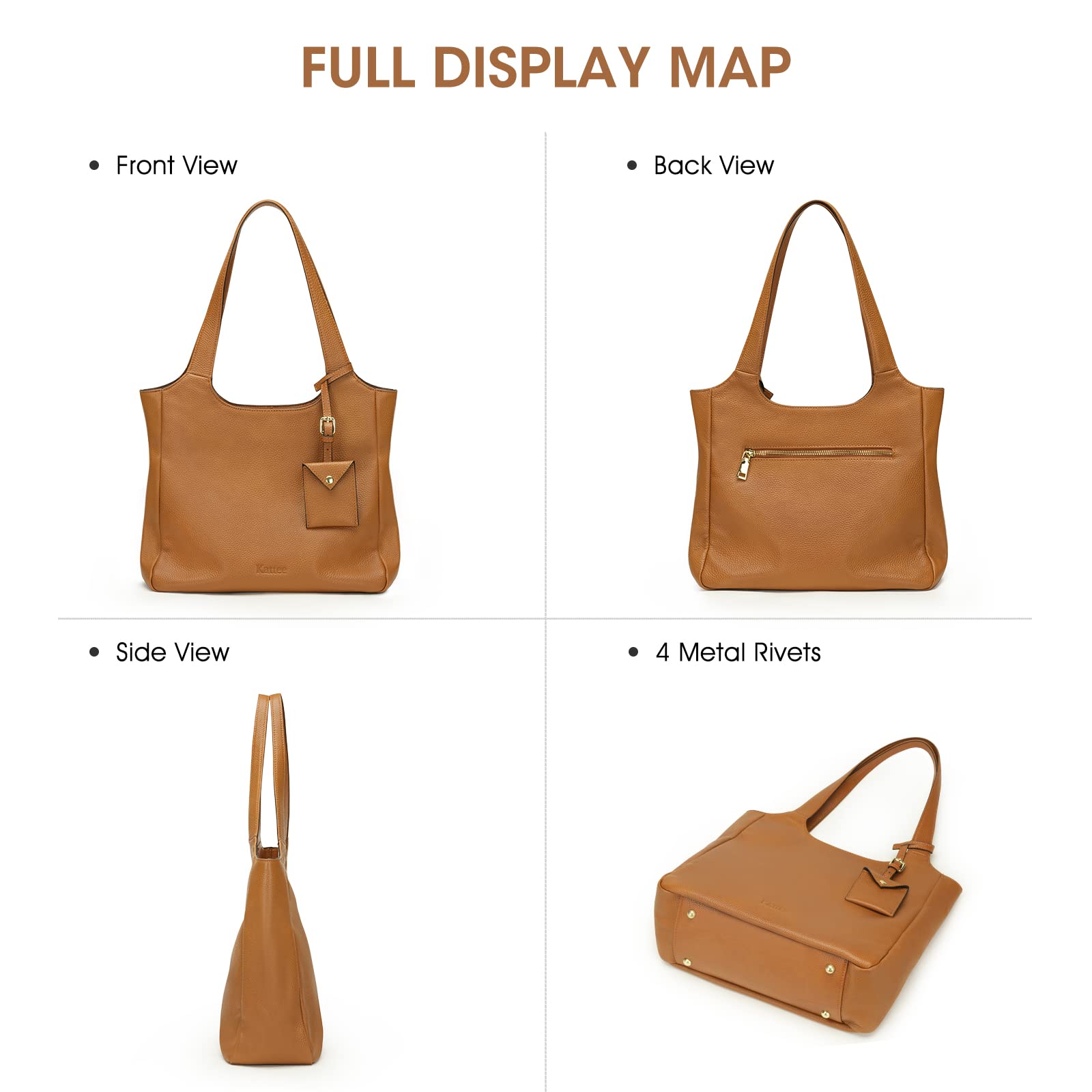 Kattee Soft Genuine Leather Shoulder Bag for Women - Stylish Tote Hobo Purse with Coin Pouch | Perfect for Work, Travel & Everyday Use