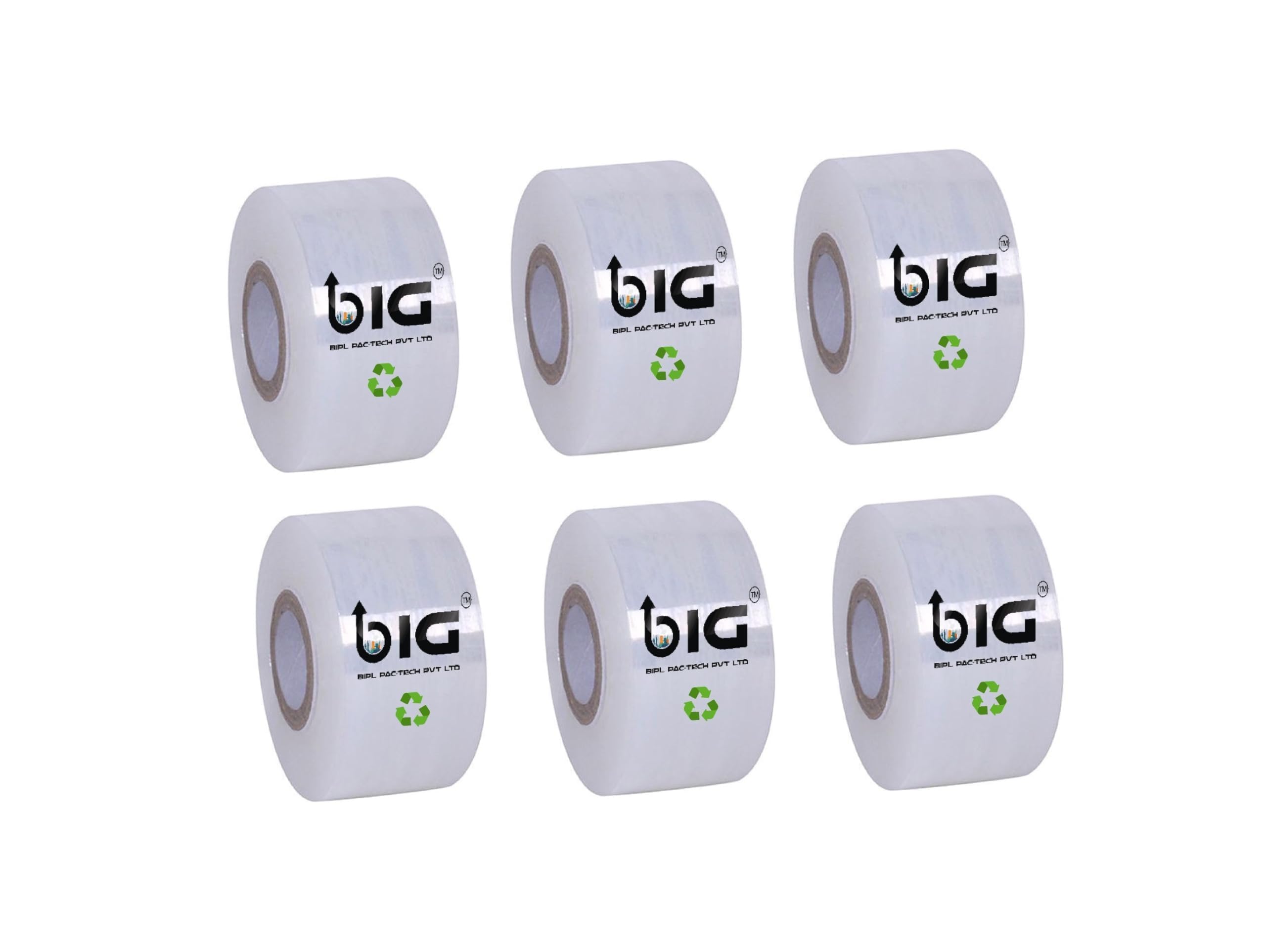 BIPLPACTECH 6 Pack Clear Packing Stretch Wrap Film - 5 cm x 328 ft (50 mm x 100 m) - Heavy Duty Shipping, Moving & Storage Protection for Boxes, Pallets & Furniture