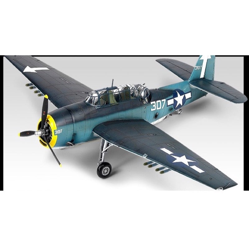 1/48 Scale TBM-3 Avenger Model Kit - USS Bunker Hill WWII Aircraft - Detailed Plastic Model for Collectors & Hobbyists - Perfect for Display, Military History Enthusiasts & Scale Model Building Projects