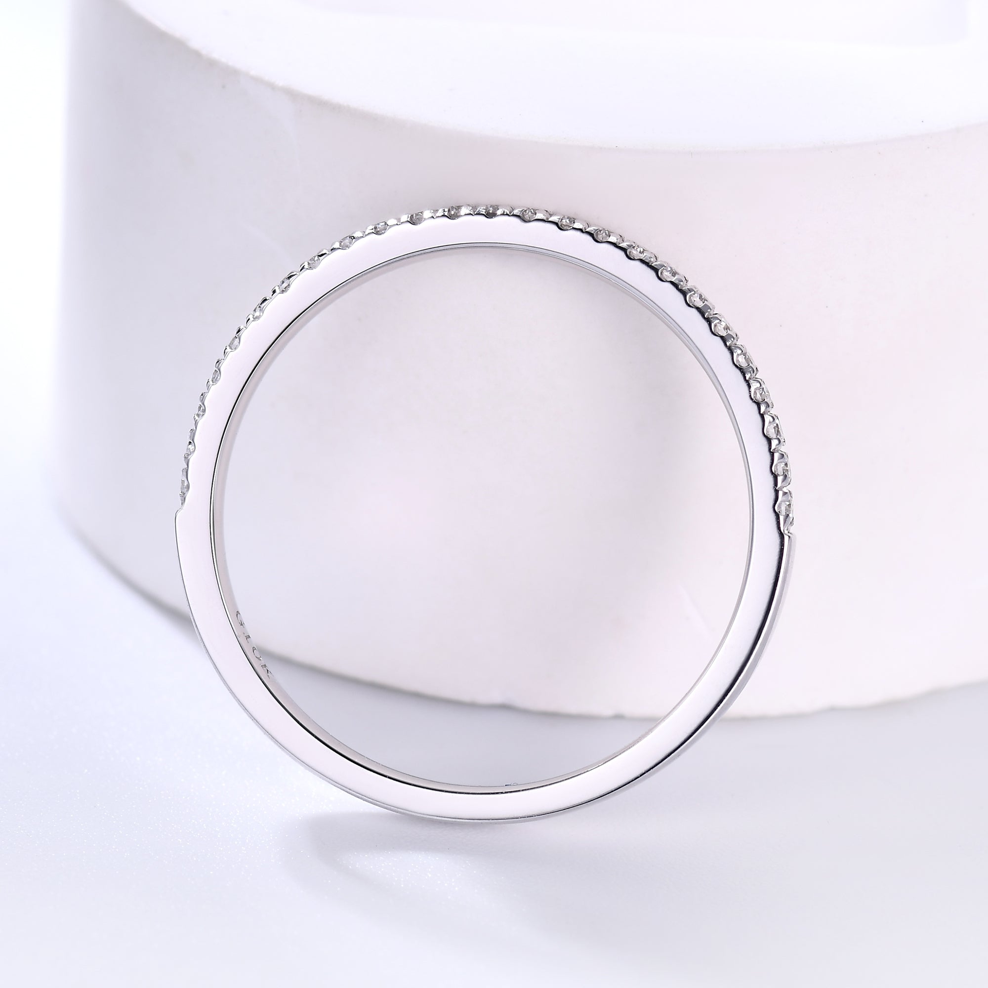14K White Gold Round Diamond Half Eternity Wedding Ring for Women - Elegant Bridal Band, Anniversary Gift, Engagement Jewelry (Perfect for Proposals, Weddings & Special Occasions)