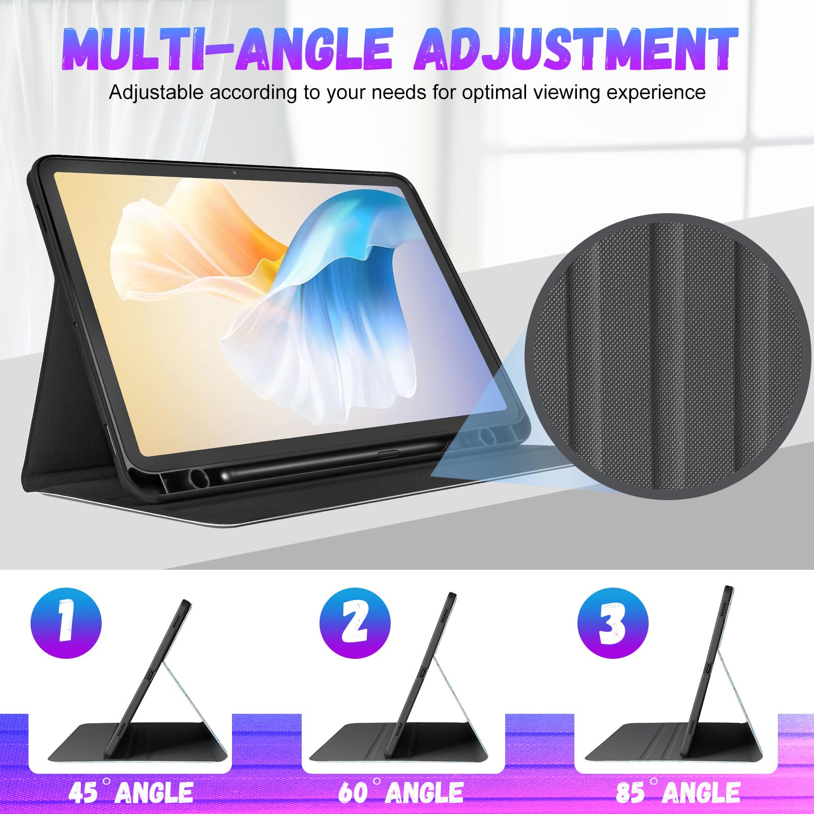 Cute Floral Folio Case for Samsung Galaxy Tab S8/Tab S7 11 Inch - Kawaii Girly Design with Pencil Holder, Protective Cover for Women & Girls (2020/2022 Models) - Perfect for School, Work & Travel