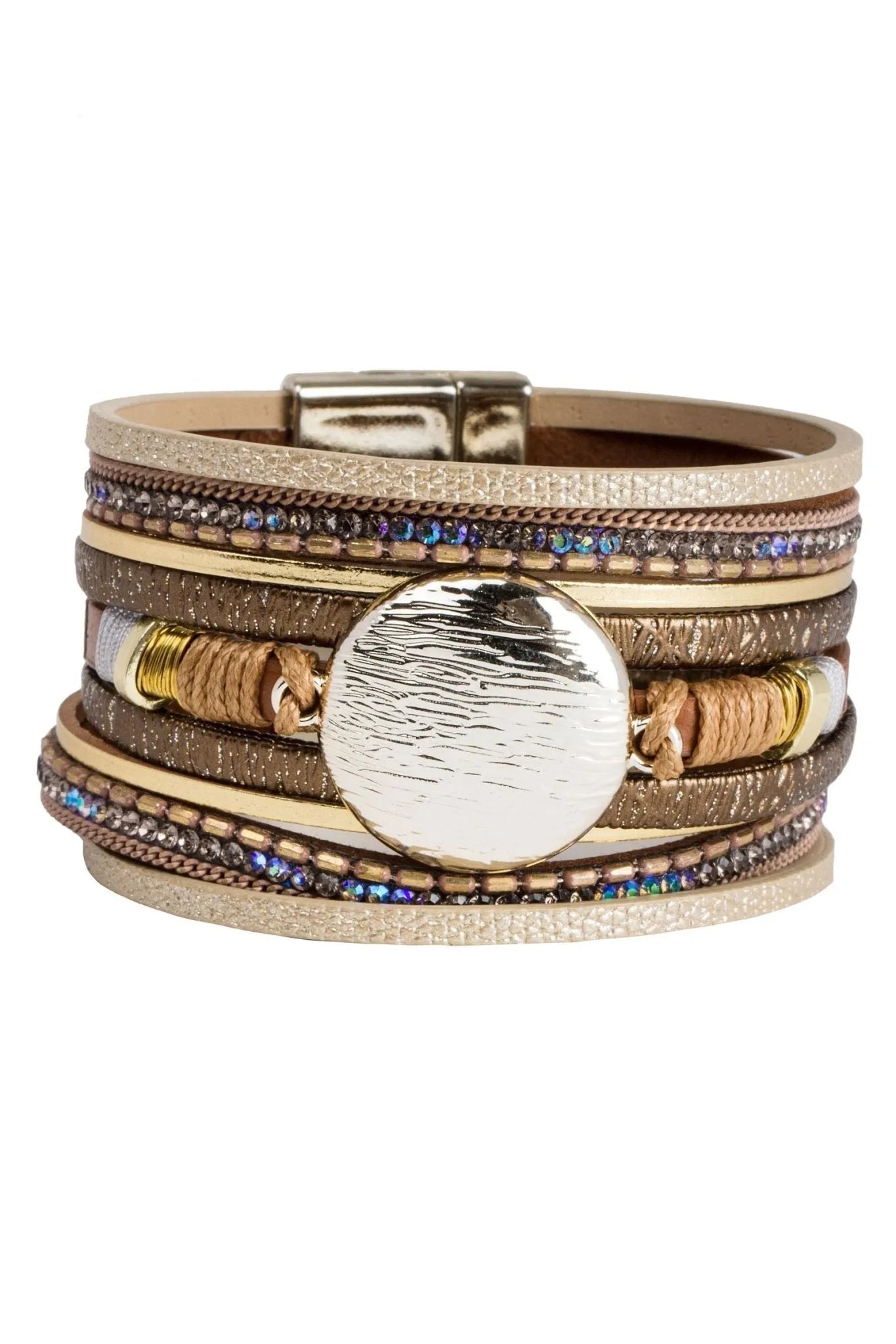 Stylish Optical Leather Bracelet for Men & Women - Trendy Adjustable Wristband for Fashion, Gifts & Everyday Wear