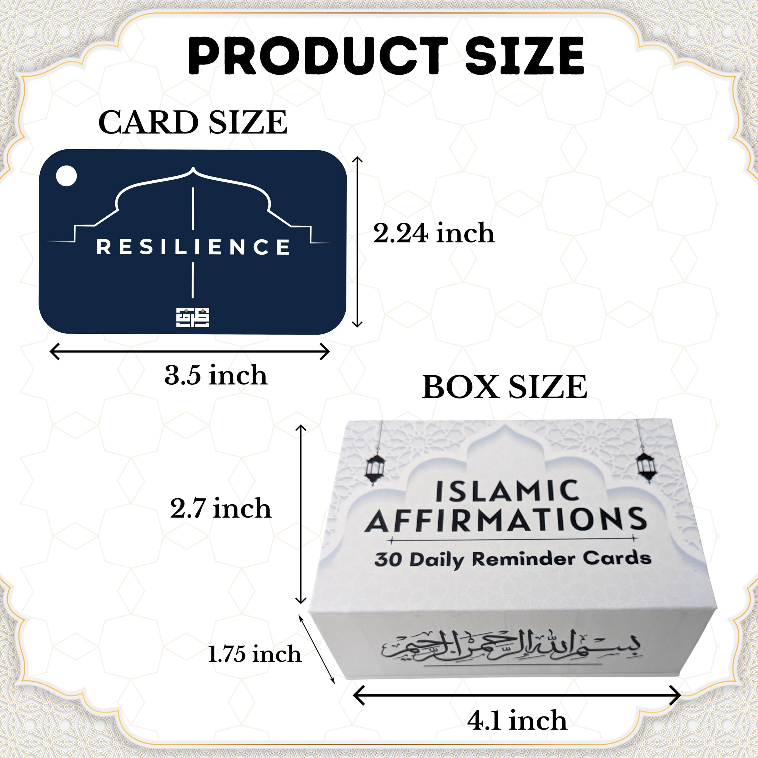 Islamic Affirmations Cards - 30 Daily Spiritual Reminders with Quran Verses in English & Arabic | Islamic Home Decor, Ramadan & Eid Gifts | Perfect for Daily Reflection, Prayer & Learning Arabic