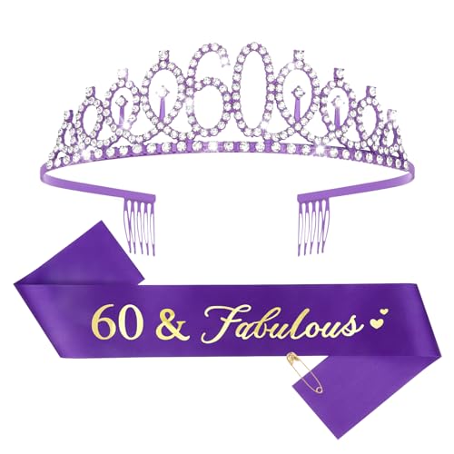 Purple 60th Sash & Tiara Set