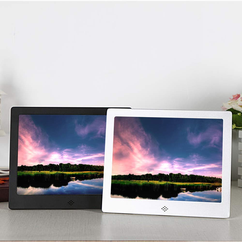 8-inch NSTVVEE Digital Picture Frame - High Resolution HD Electronic Photo Album, Supports Multiple Formats for Photos & Videos - Perfect for Home, Office, and Gift Giving (Black)