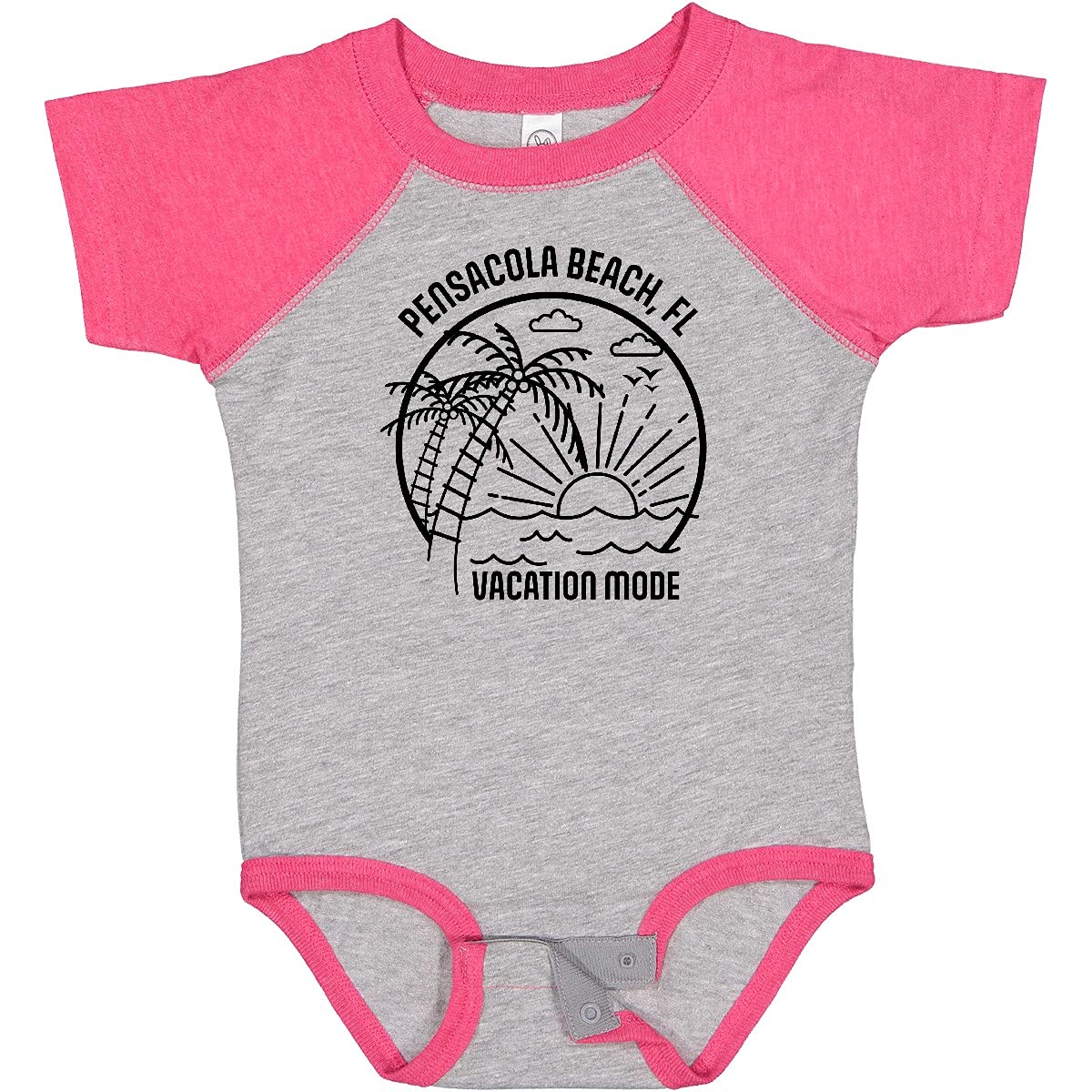 Inktastic Summer Vacation Mode Pensacola Beach Florida Baby Bodysuit - Cute Florida Beach Outfit for Infants & Toddlers - Perfect for Family Vacations, Beach Trips & Photo Shoots