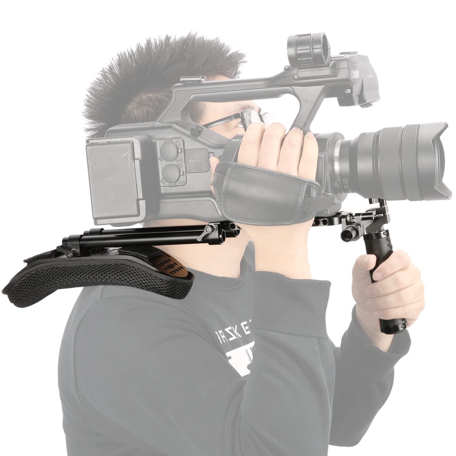 NICEYRIG One Shoulder DSLR Camera Rig - Professional Video Filmmaking Stabilizer Kit with Shoulder Support for Canon, Nikon, Sony Cameras - Perfect for Vlogging, Documentary & Wedding Videography