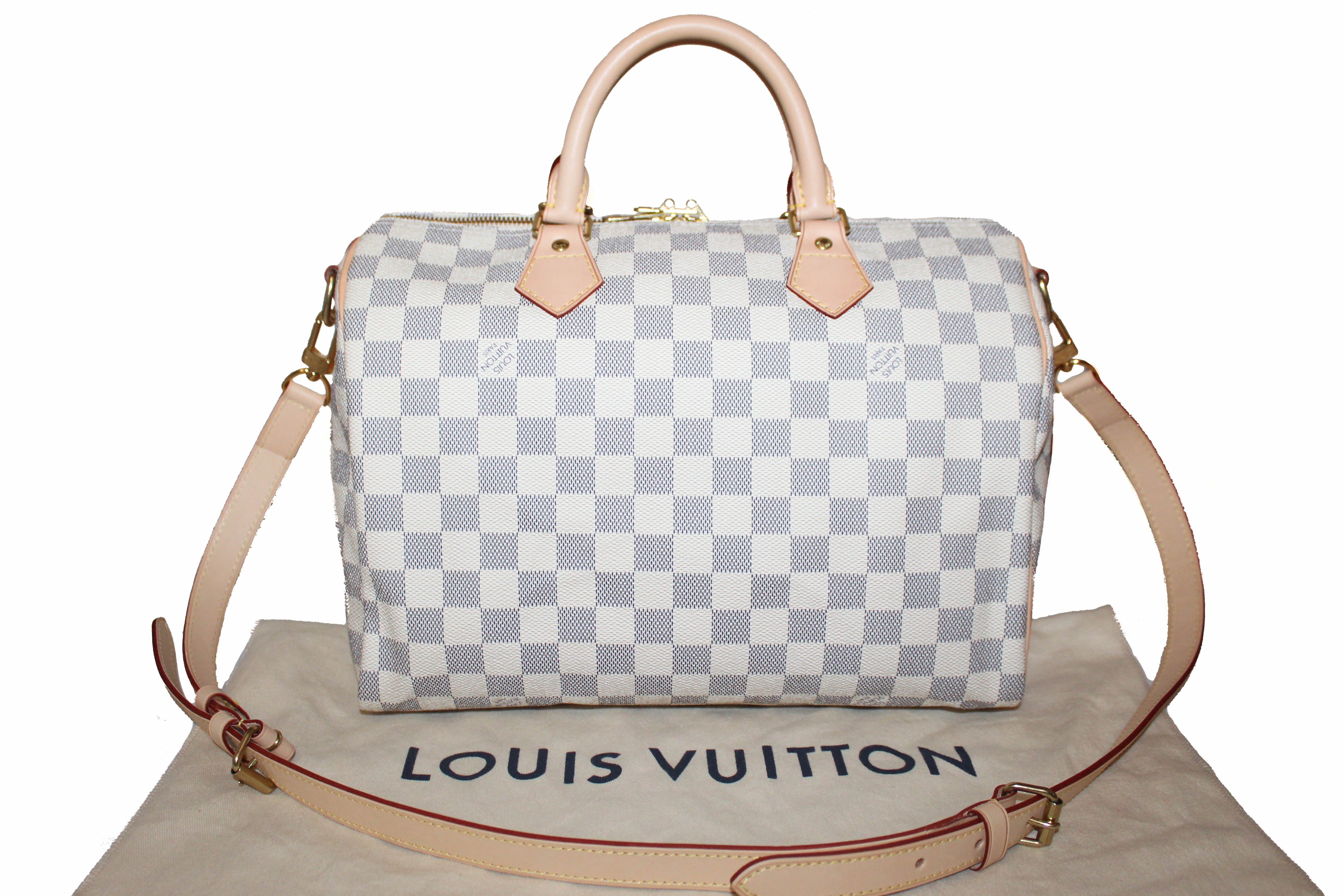 Authentic Louis Vuitton Damier Azur Speedy 30 Bandouliere Crossbody Bag - Luxury Designer Handbag for Women, Perfect for Work, Travel & Everyday Use