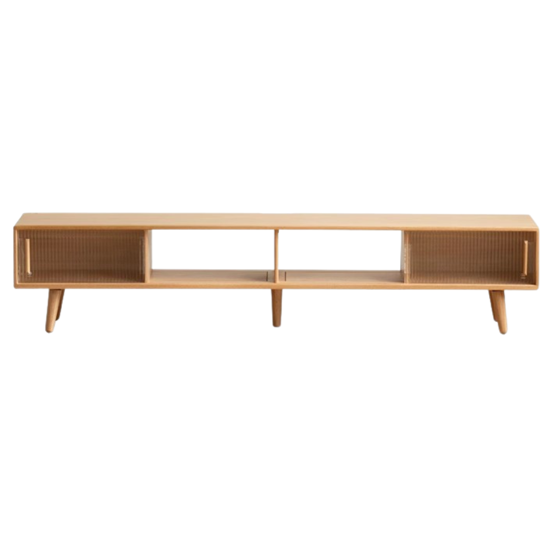 86.6x12.6x15 inch/ 220x32x38сm/ Natural Wood color/ Oak Four grid TV cabinet
