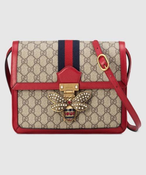 Gucci Queen Margaret GG Supreme Medium Shoulder Bag in Red | Luxury Designer Handbag for Women | Perfect for Work, Parties & Everyday Use