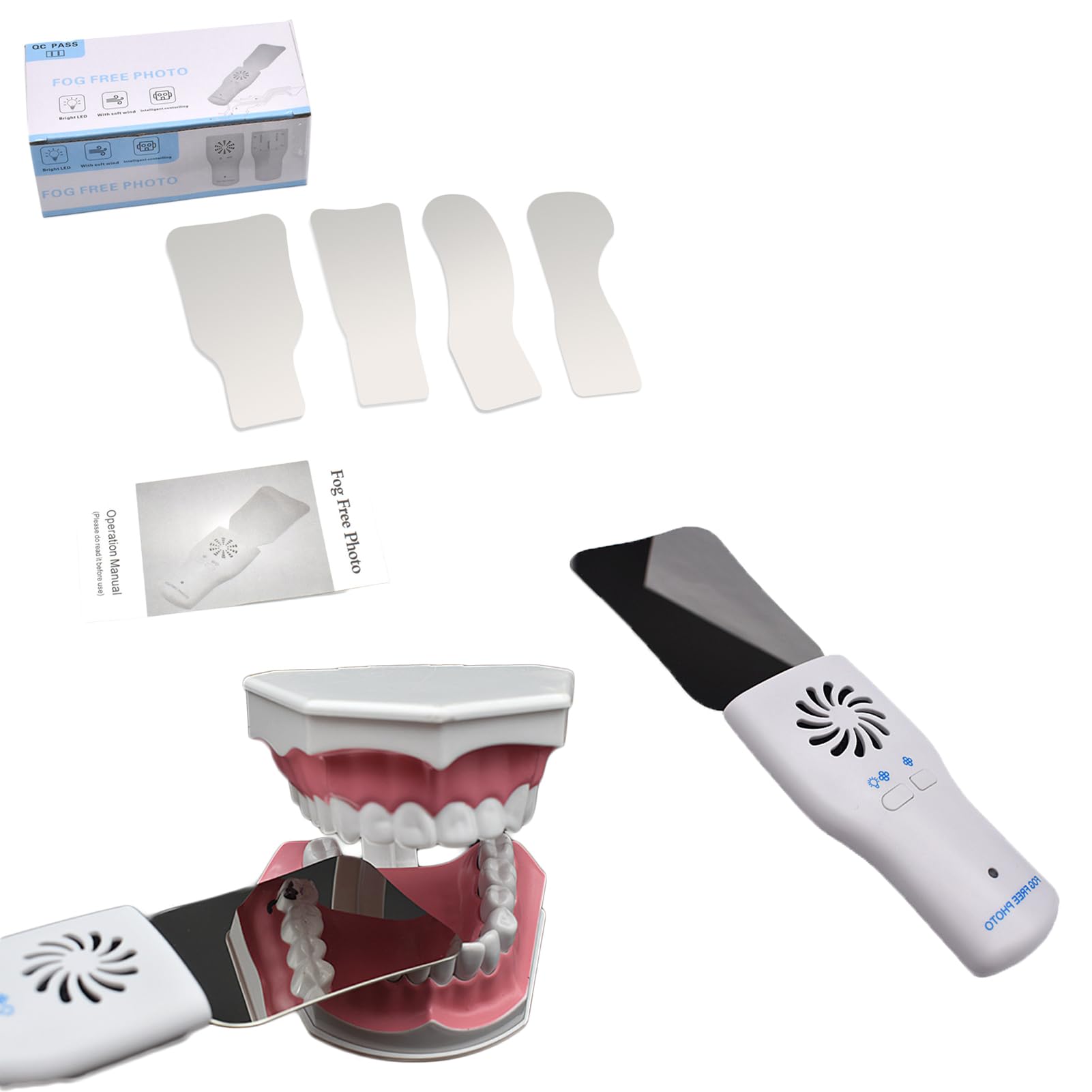 Anti-Fog Dental Mirror System for Photography - Electric Automatic Defogging Mouth Mirror with Scratch-Resistant Surface | Professional Dental Tools for Dentists, Hygienists & Orthodontic Procedures