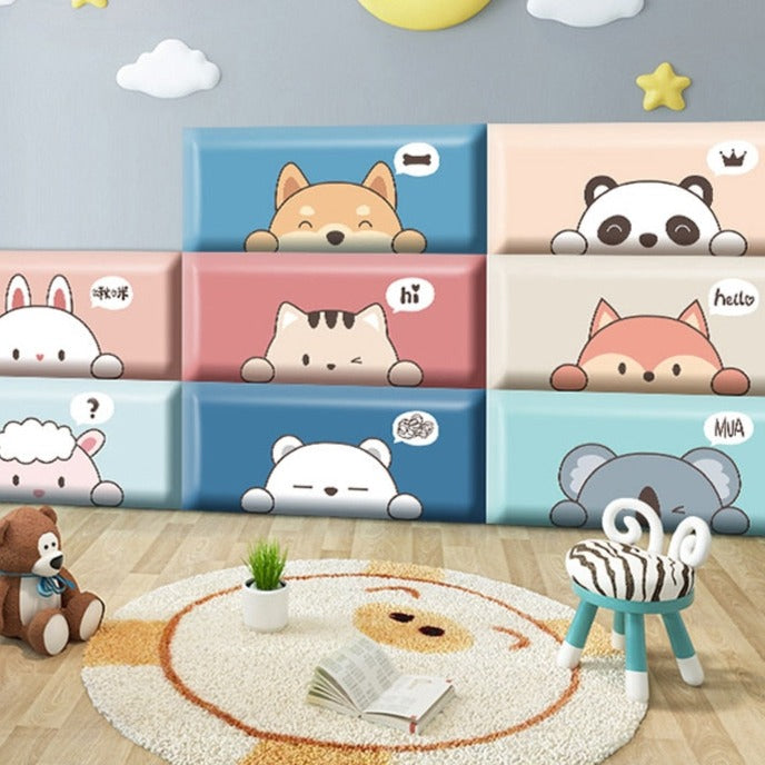 Soft Jungle Sloth Wall Padded Safety Cushions for Kids - Non-Toxic Nursery Decor & Playroom Protection - Perfect for Toddler Bedrooms, Daycare Centers, and Play Areas