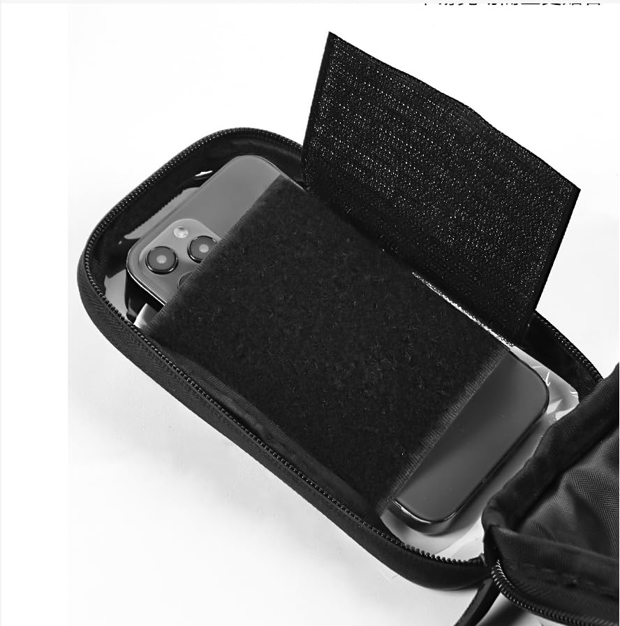 **O'rengela Waterproof Bike Phone Holder Bag - EVA Hard Shell Bicycle Phone Mount with Rain Cover - Compatible with iPhone & Phones Under 6.5