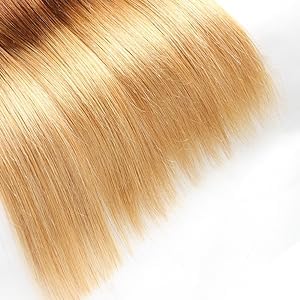 Ombre Straight Hair Extensions 3 Bundles (14/16/18 Inch) 100% Virgin Human Hair Weaves for Natural Look | Perfect for Daily Styling, Parties & Special Occasions