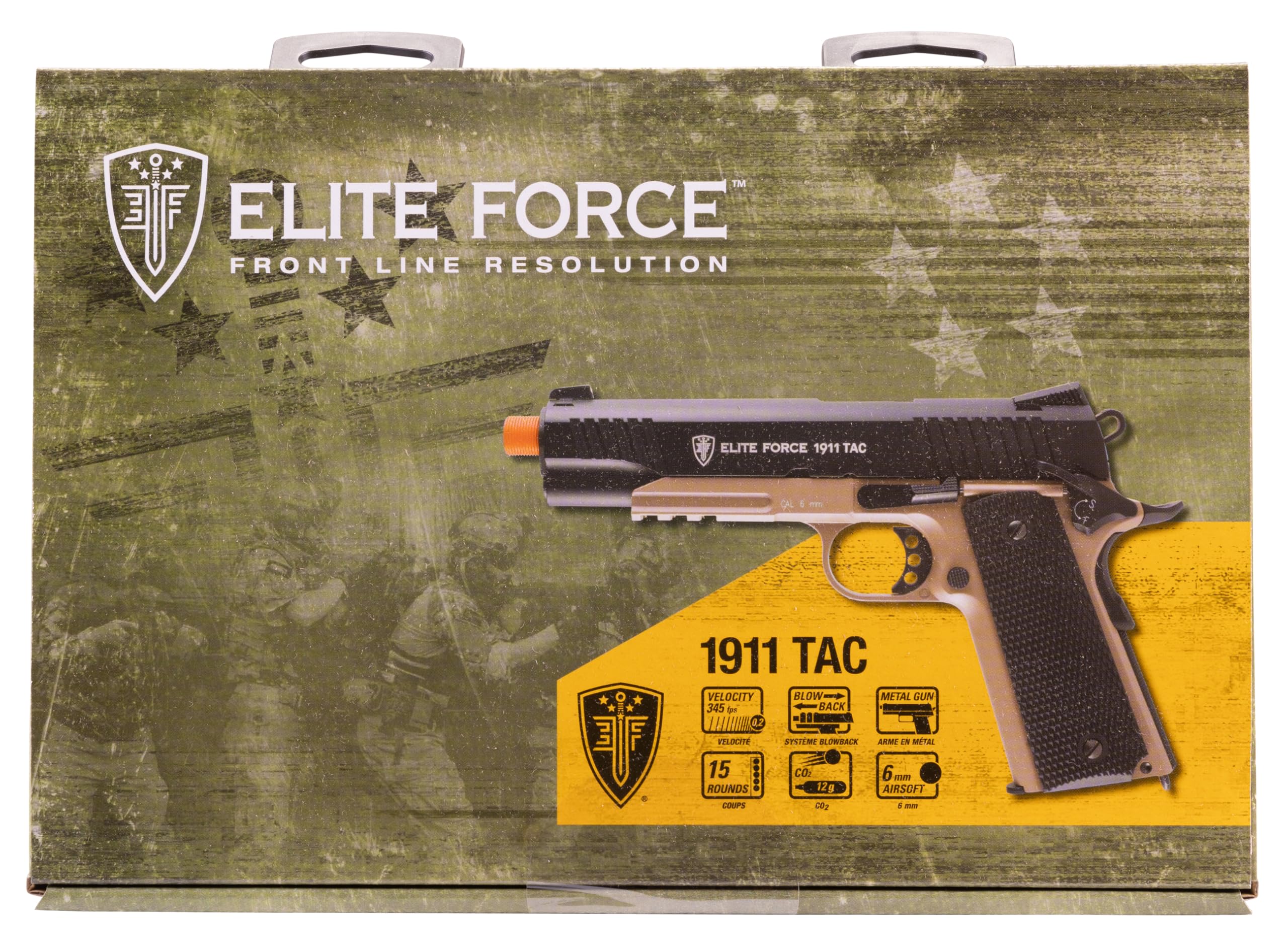 Elite Force 1911 Blowback 6mm BB Pistol Airsoft Gun - CO2 Powered, Realistic Replica for Training & Target Shooting | Outdoor & Indoor Airsoft Games