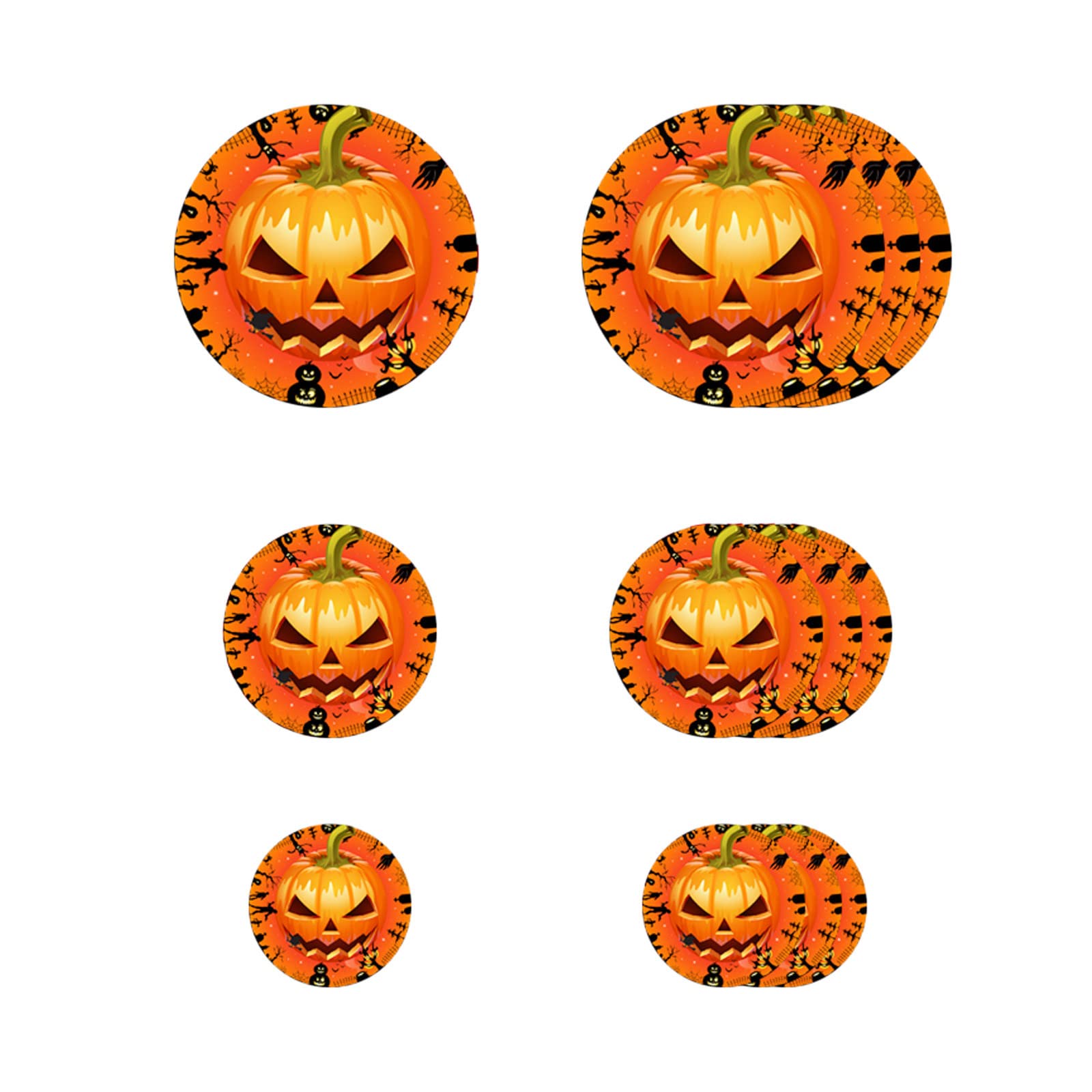 Peel and Stick Halloween Wall Decals - Round Pumpkin Head & Horror Eyes Floor Stickers for Party Decorations (Set C, One Size) - Perfect for Spooky Home Decor, Haunted House Parties & Seasonal Holiday Displays