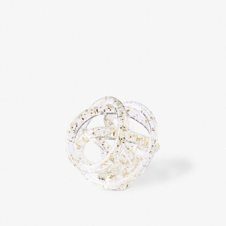 Linen House Gold Glass Knots Decorative Accent - Elegant Home Decor for Living Room, Bedroom, and Office
