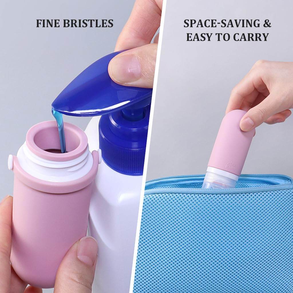 MAYCREATE® 3-Pack 90ml Silicone Travel Bottles for Toiletries - Leakproof Squeeze Shampoo, Lotion & Liquid Containers - TSA Approved Refillable Cosmetic Dispenser Kit for Airplane, Gym & Vacation Essentials