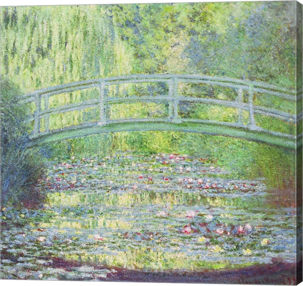 Claude Monet The Waterlily Pond with The Japanese Bridge 1899 Canvas Art Print - Gallery Wrapped Wall Decor 21x20 Inches - Perfect for Living Room, Bedroom & Office Decor