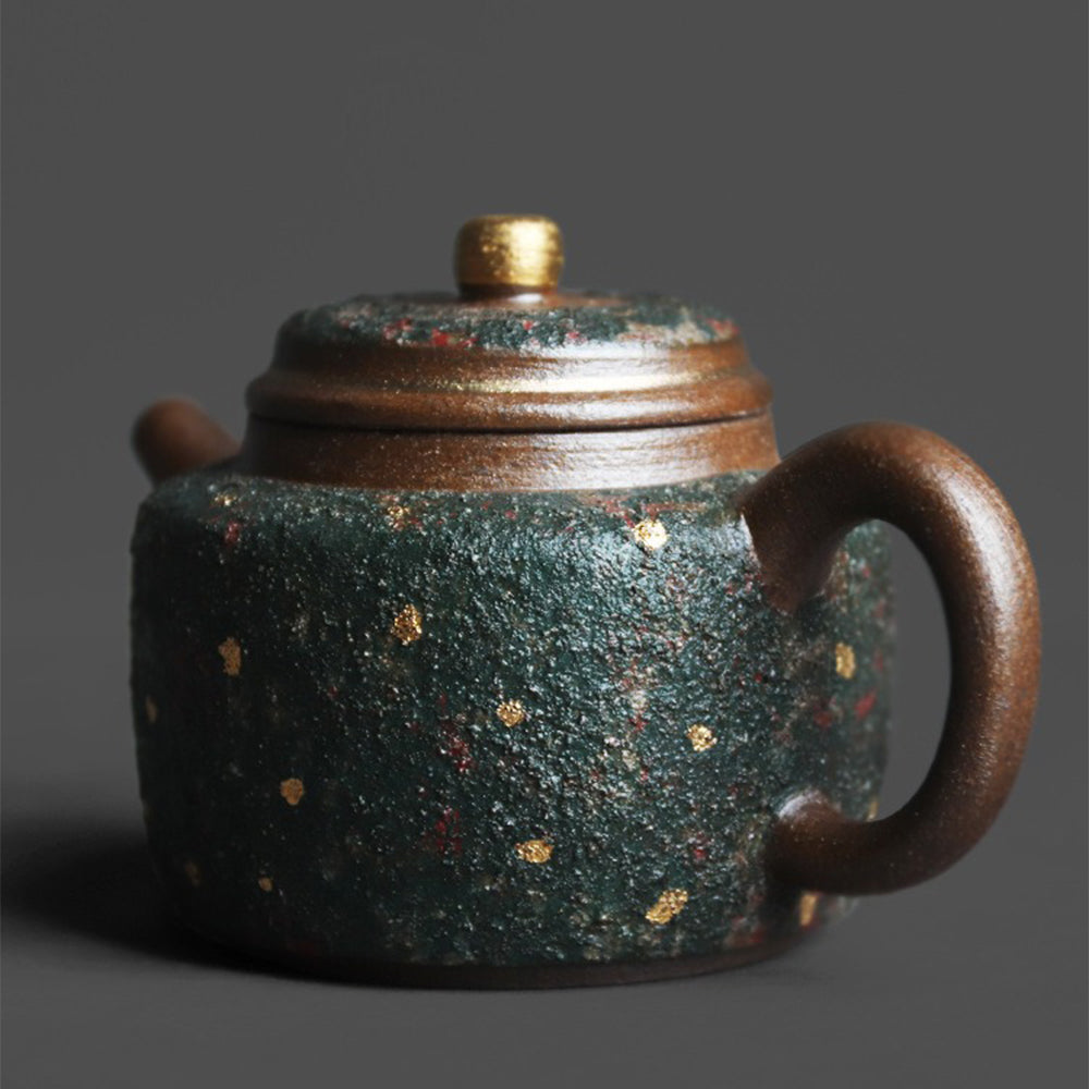 Premium Chinese Green Sandstone Dezhong Teapot - Handcrafted Yixing Clay Teapot for Oolong & Pu-erh Tea Brewing - Perfect Gift for Tea Lovers & Home Tea Ceremony