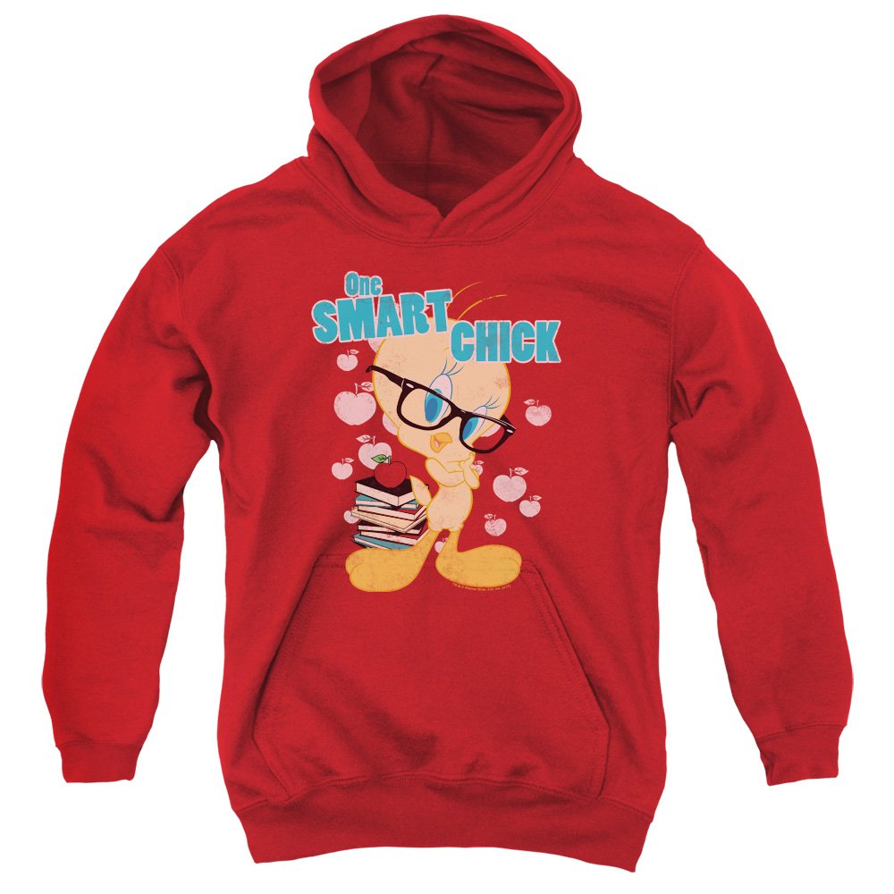 Looney Tunes One Smart Chick Unisex Youth Pullover Hoodie - Soft Cotton Sweatshirt for Kids & Teens - Perfect for School, Casual Wear & Cartoon Lovers