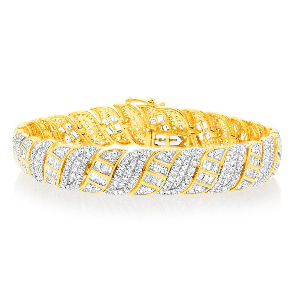 5 Carat Lab Grown Diamond Tennis Bracelet in 9K Yellow Gold - Elegant Jewelry Gift for Women, Perfect for Weddings, Anniversaries & Special Occasions
