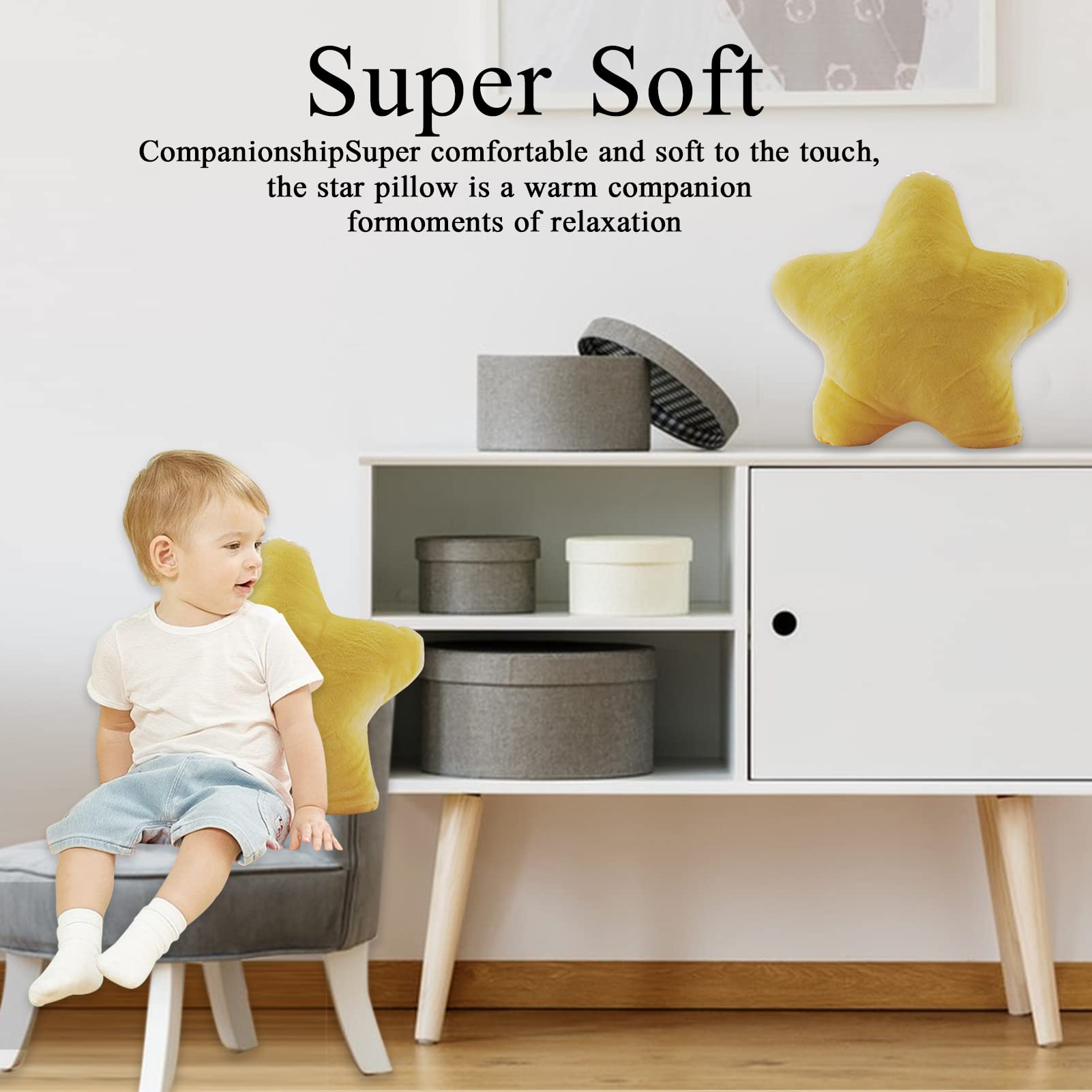 **Soft Star Shaped Plush Throw Pillow - 15.7