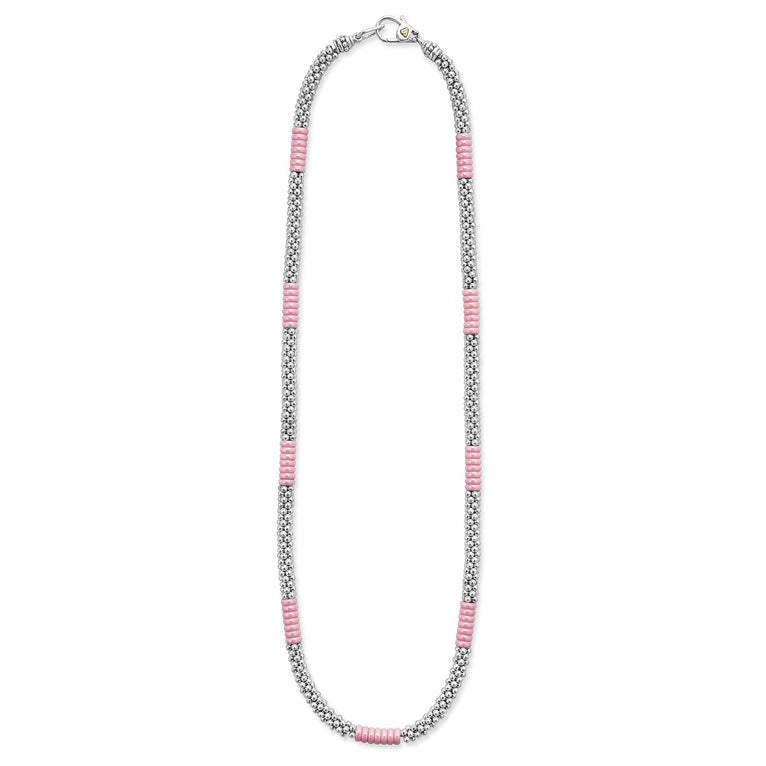 Silver Beaded Ceramic Necklace for Women | 5mm Round Beads | Elegant Layering Jewelry for Everyday Wear & Special Occasions