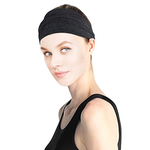 Women's Knotted Turban Head Wrap - Wide Elastic Headband for Sports, Yoga & Fashion - Soft Stretchy Hair Band for Workouts, Running, Gym & Everyday Style