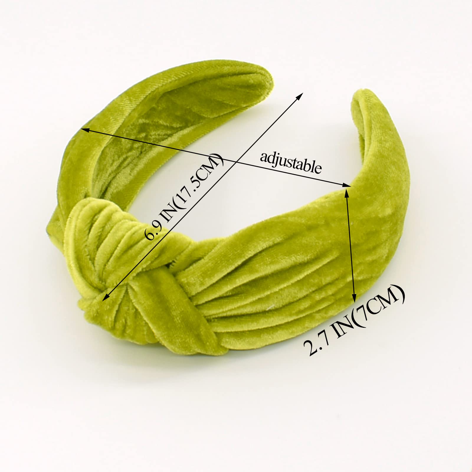 BEGOOD Women's Knotted Wide Headbands 2-Pack - Velvet Hair Accessories for Women & Girls (Rose & Green) - Perfect for Workouts, Yoga, Fashion & Everyday Wear