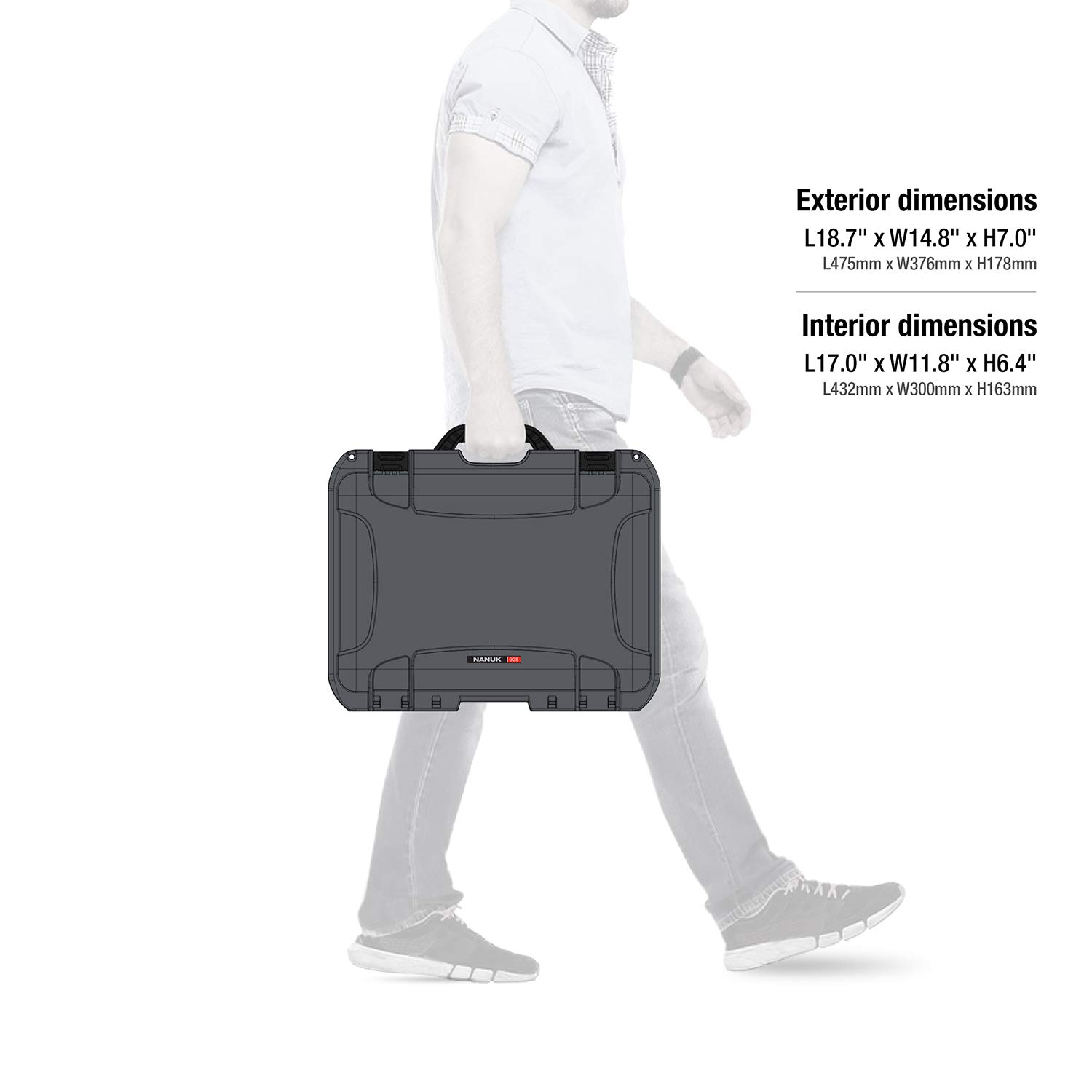 Nanuk 925-MAVIA2S7 Waterproof Hard Case with Custom Foam Insert for DJI Air 2S Fly More Combo & Smart Controller - Graphite | Protective Travel Storage for Drones & Accessories | Perfect for Outdoor Adventures, Air Travel & Professional Photography