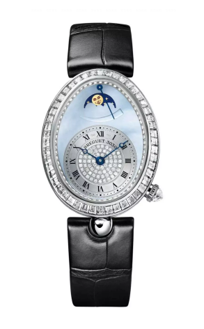Breguet Reine de Naples Moon Phase 18K White Gold Diamond Ladies Watch - Luxury Women's Timepiece for Formal Events & Special Occasions