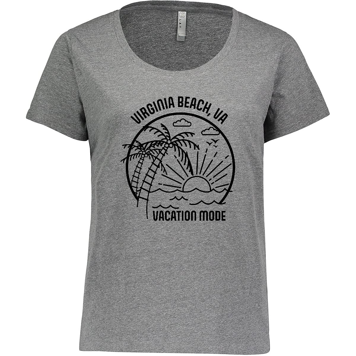 Inktastic Summer Vacation Mode Virginia Beach Virginia Women's Plus Size T-Shirt - Comfortable Casual Tee for Beach Outings, Travel & Relaxation