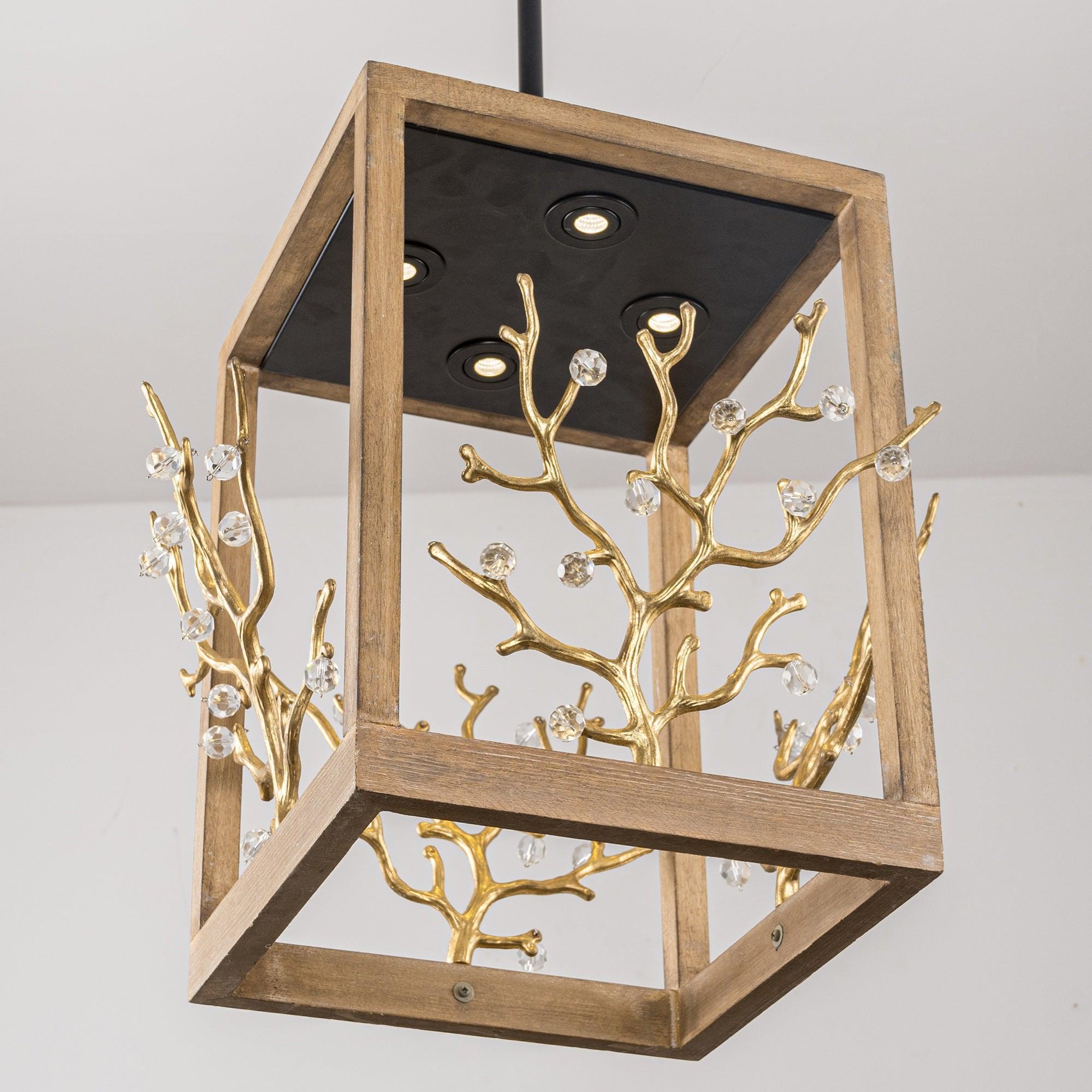 Modern 4-Light Branch Chandelier - Elegant Pendant Lighting Fixture for Dining Room, Living Room, or Bedroom Ceiling Decor