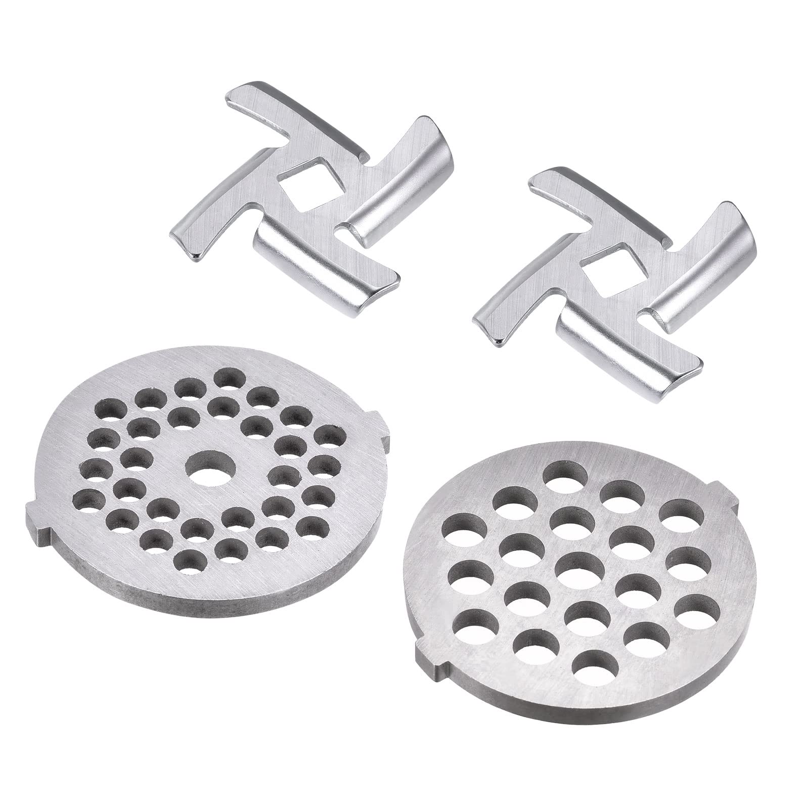 MECCANIXITY 47mm Meat Grinder Blade & 5mm/7mm Grinder Plate Set - Replacement Parts for Meat Grinders - Perfect for Home Kitchen, Butcher Shop & Food Processing