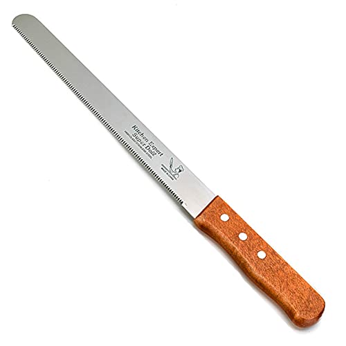 Grizzly® 12 Inch Stainless Steel Bread Knife - Professional Serrated Blade for Slicing Bread, Toast, Cake & Pastry - Ergonomic Wooden Handle - Perfect for Home Baking, Restaurants & Commercial Kitchens