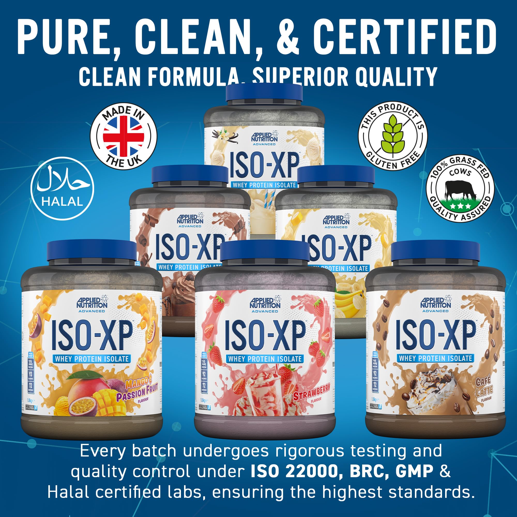 Applied Nutrition ISO XP 1800g Whey Protein Powder - Premium Muscle Recovery & Growth Supplement for Athletes & Bodybuilders | Post-Workout, Meal Replacement & Fitness Nutrition