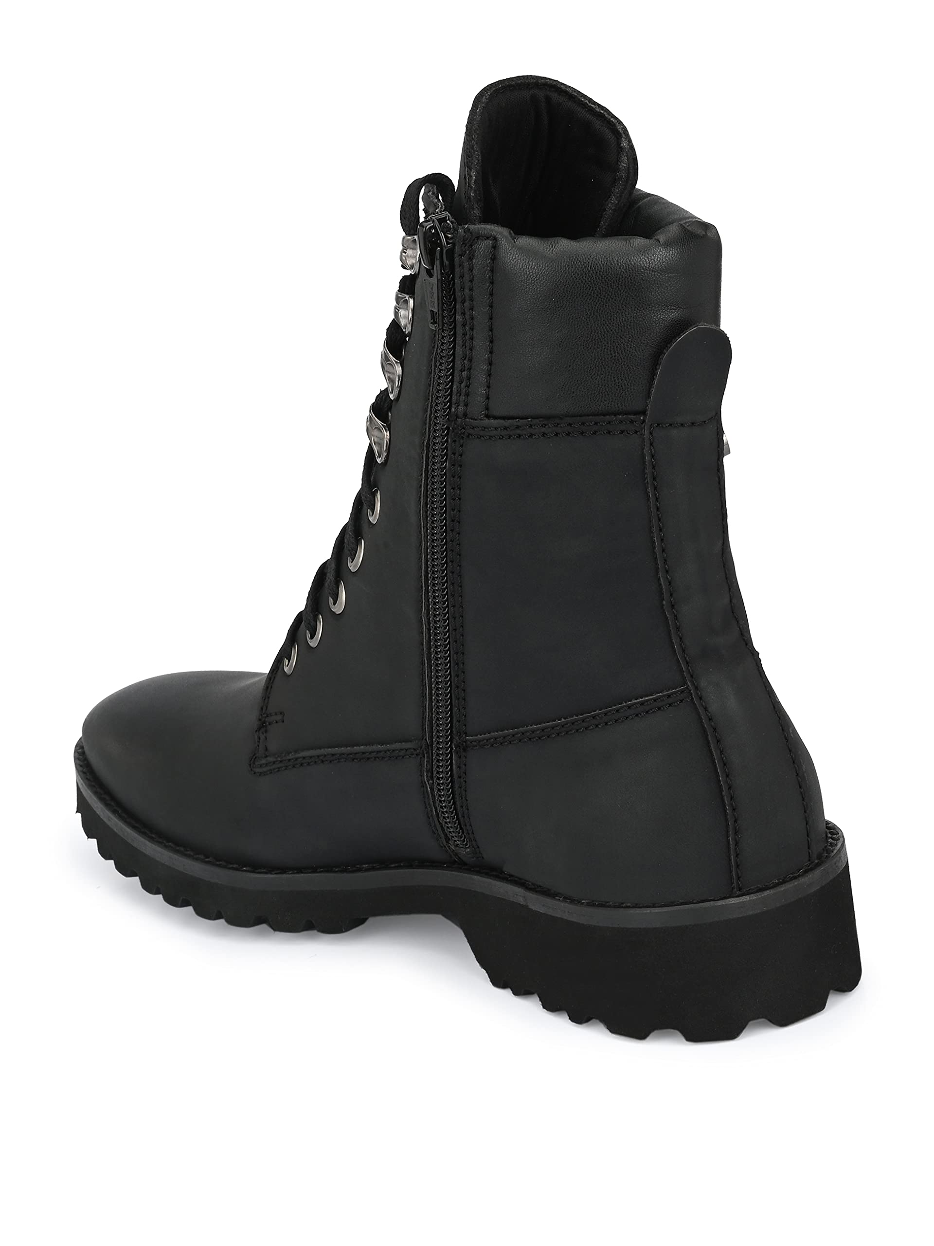 Delize Men's Lightweight Black Derby Boots - Comfortable & Stylish for Casual Wear, Office & Outdoor Activities