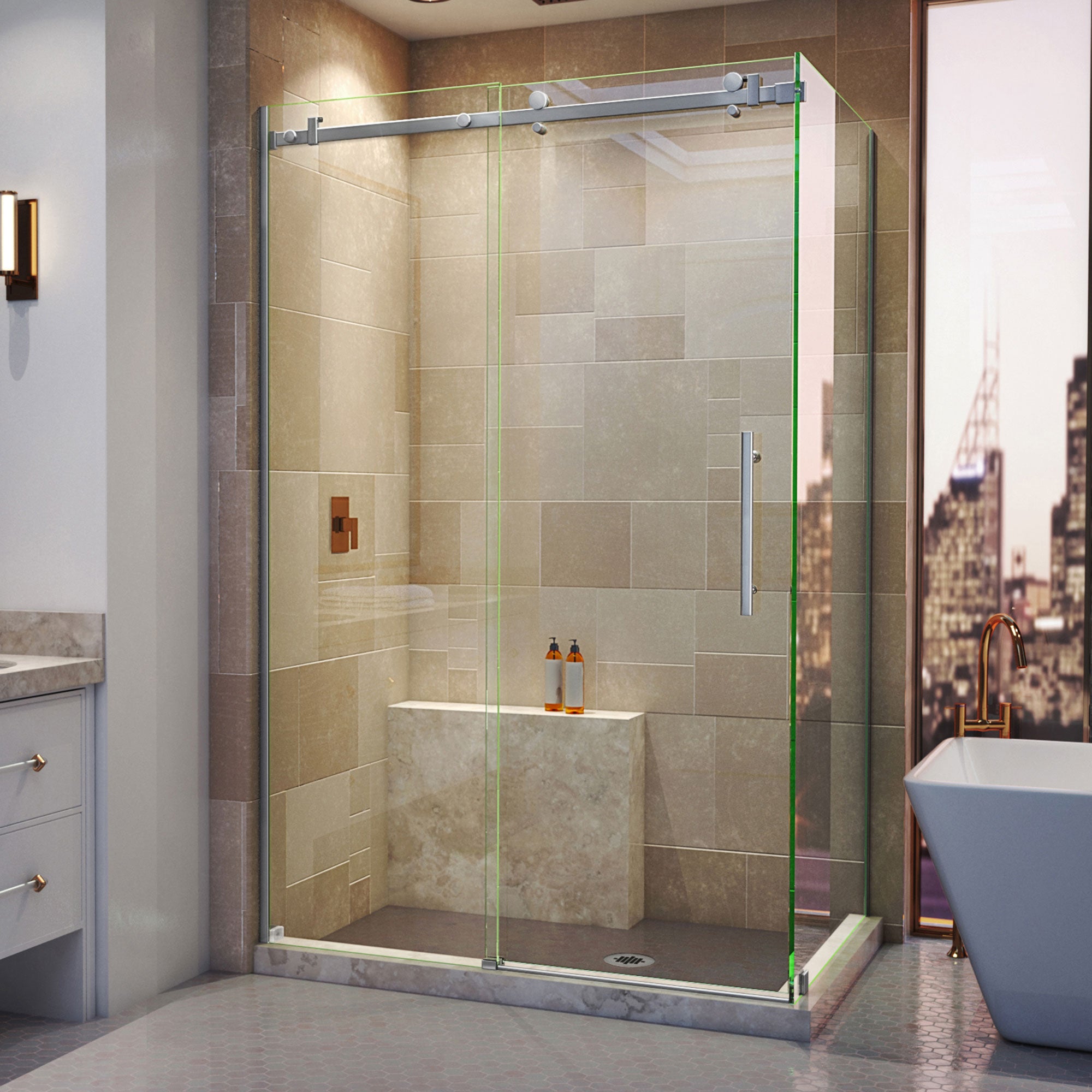 DreamLine Enigma Air Frameless Sliding Shower Door - 34.75