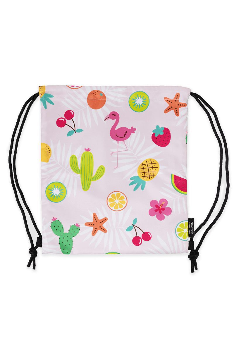 Pinky Drawstring Swim Bag - Waterproof Beach Tote for Women & Girls - Perfect for Pool, Gym, and Travel Accessories Storage