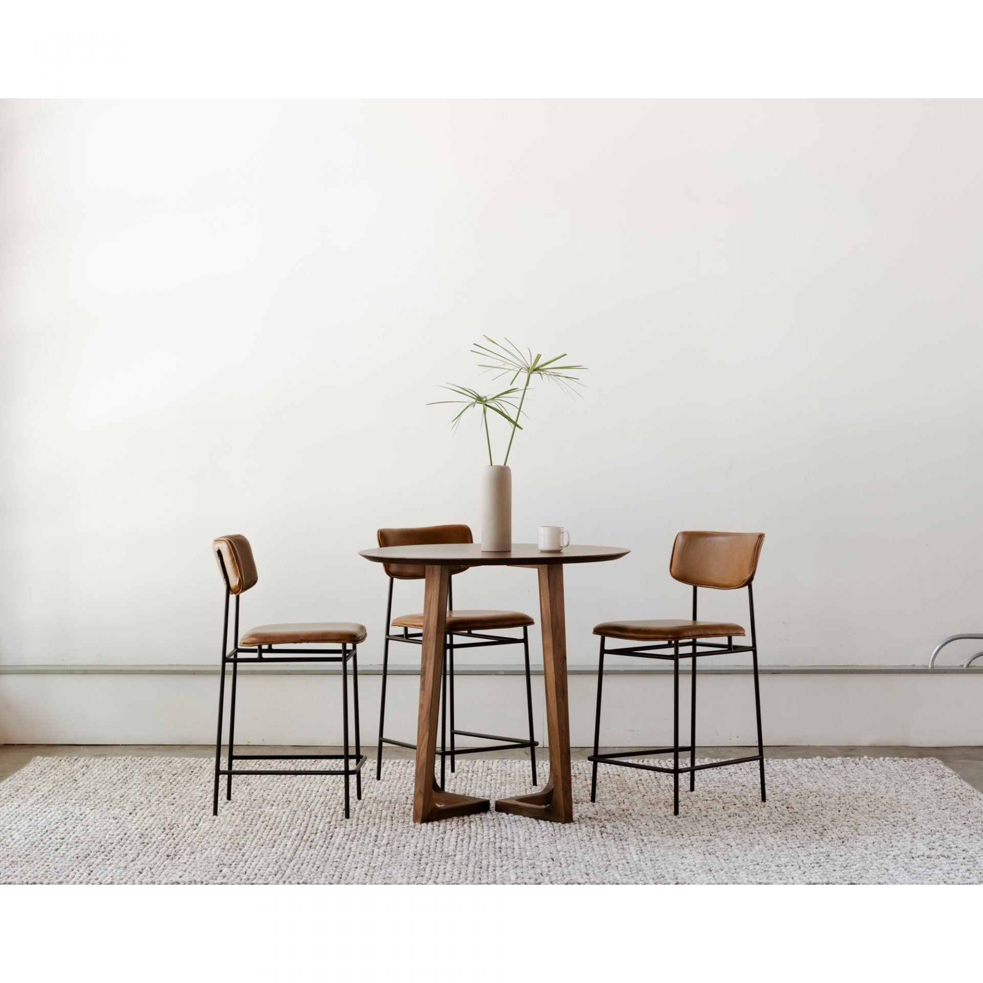 Brown Sailor Counter Stool - Modern Bar Stool for Kitchen Island, Breakfast Nook & Home Bar - Adjustable Height & Comfortable Seating