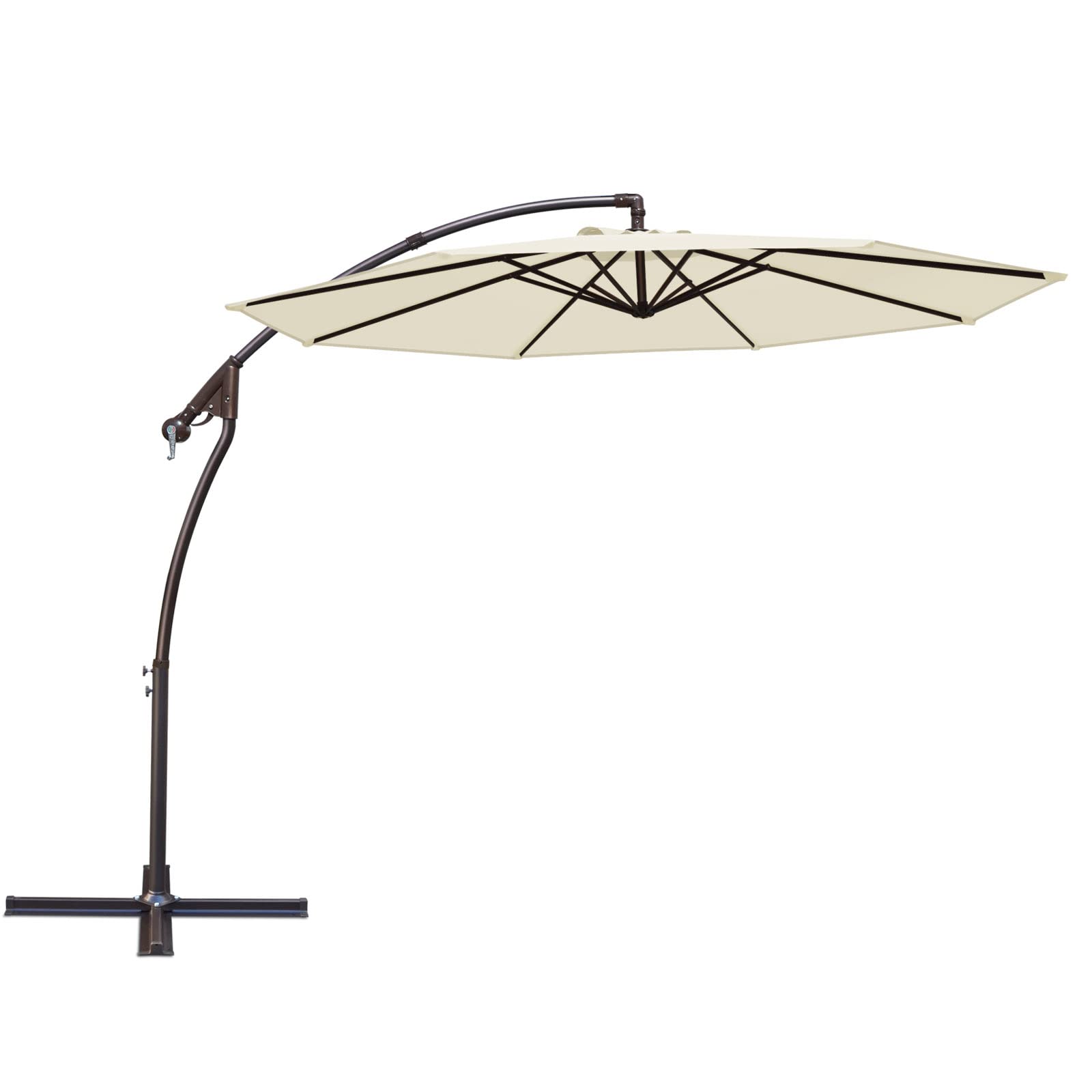10' Cantilever Patio Umbrella - Outdoor Sun Shade for Garden, Backyard, Poolside & Hanging Market - Adjustable Tilt & Wind Vent Design for Ultimate Sun Protection