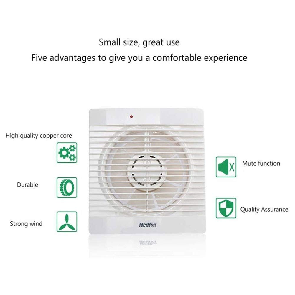 High Power Low Noise Industrial Extractor Fan - Commercial Kitchen & Bathroom Exhaust Fan with Wall Mount Louver - Perfect for Home, Restaurant, Office Ventilation - Living Room, Bedroom, Bathroom & Kitchen Use