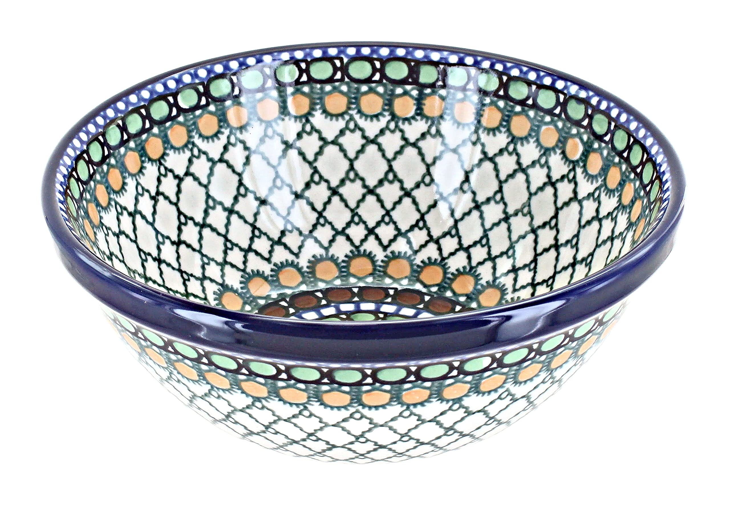 Blue Rose Polish Pottery Tranquility Cereal/Soup Bowl - Handcrafted Ceramic Bowl for Breakfast, Soup & Dessert - Perfect for Home Dining, Gifts & Kitchen Decor