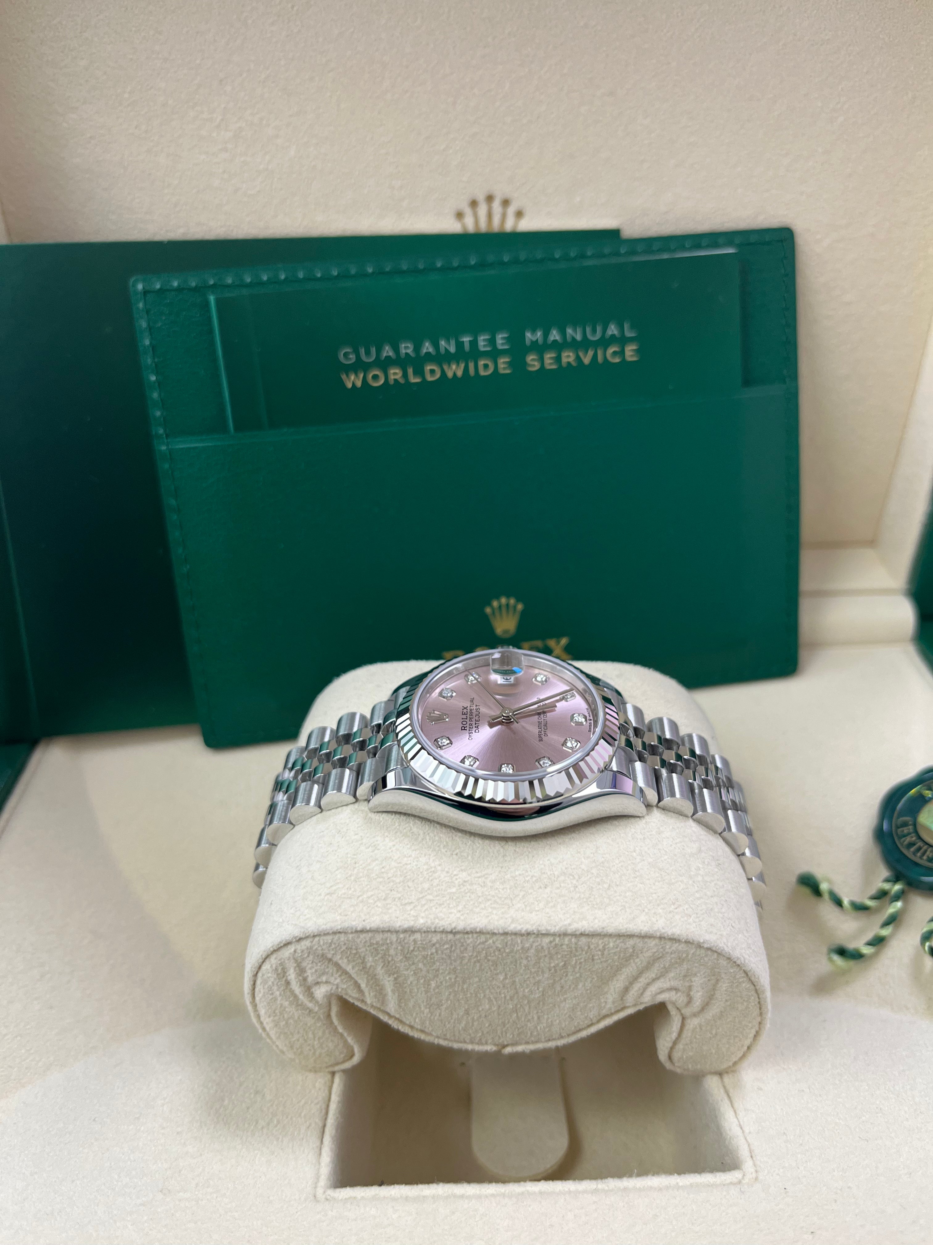 Rolex Datejust 31mm Women's Watch - Fluted Bezel, Pink Diamond Dial, Jubilee Bracelet (Model 278274) | Luxury Timepiece for Special Occasions, Business Meetings & Gift Giving