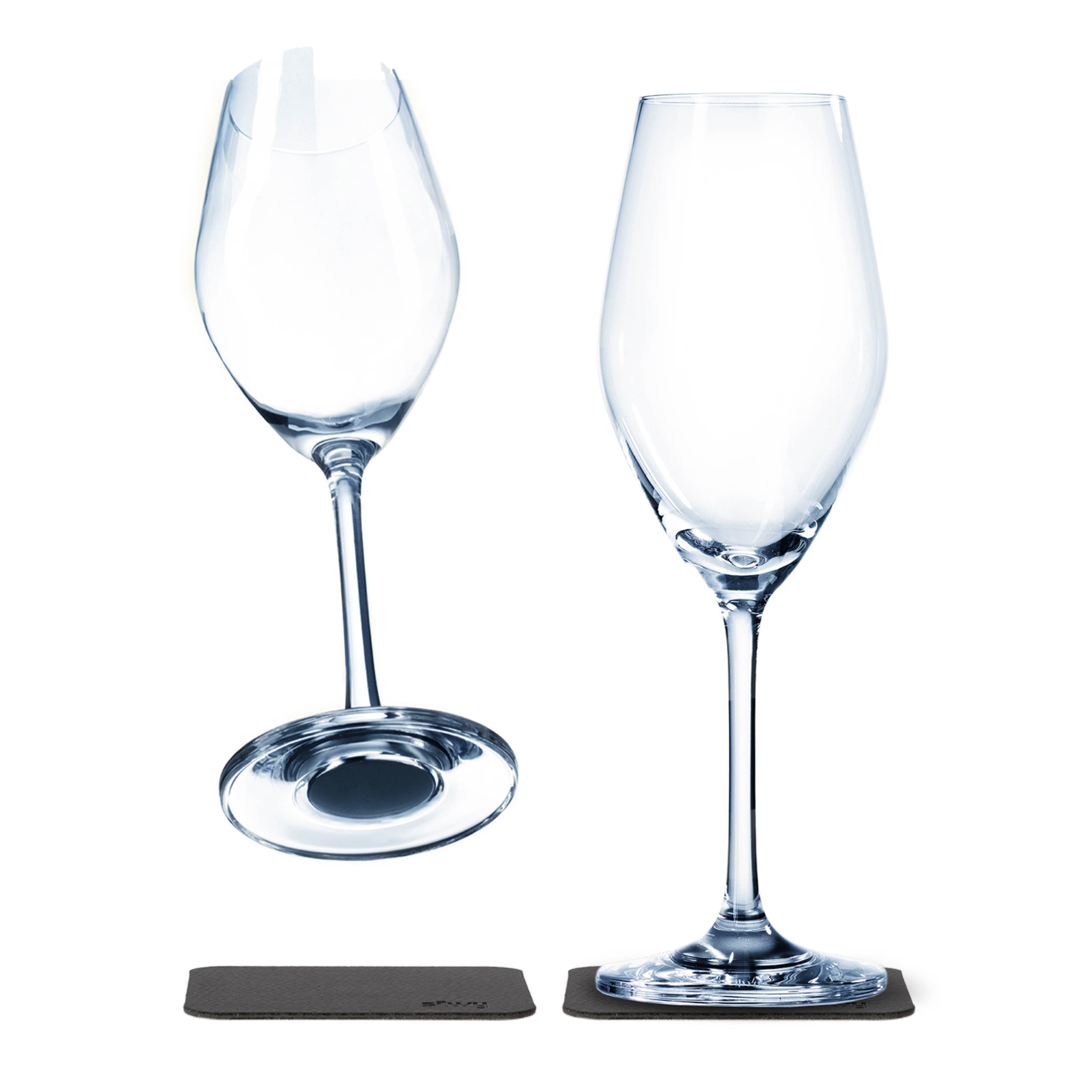 Premium Crystal Champagne Glasses with Magnetic Base - Elegant Stemware for Weddings, Parties & Celebrations - Perfect for Sparkling Wine & Champagne Toasts